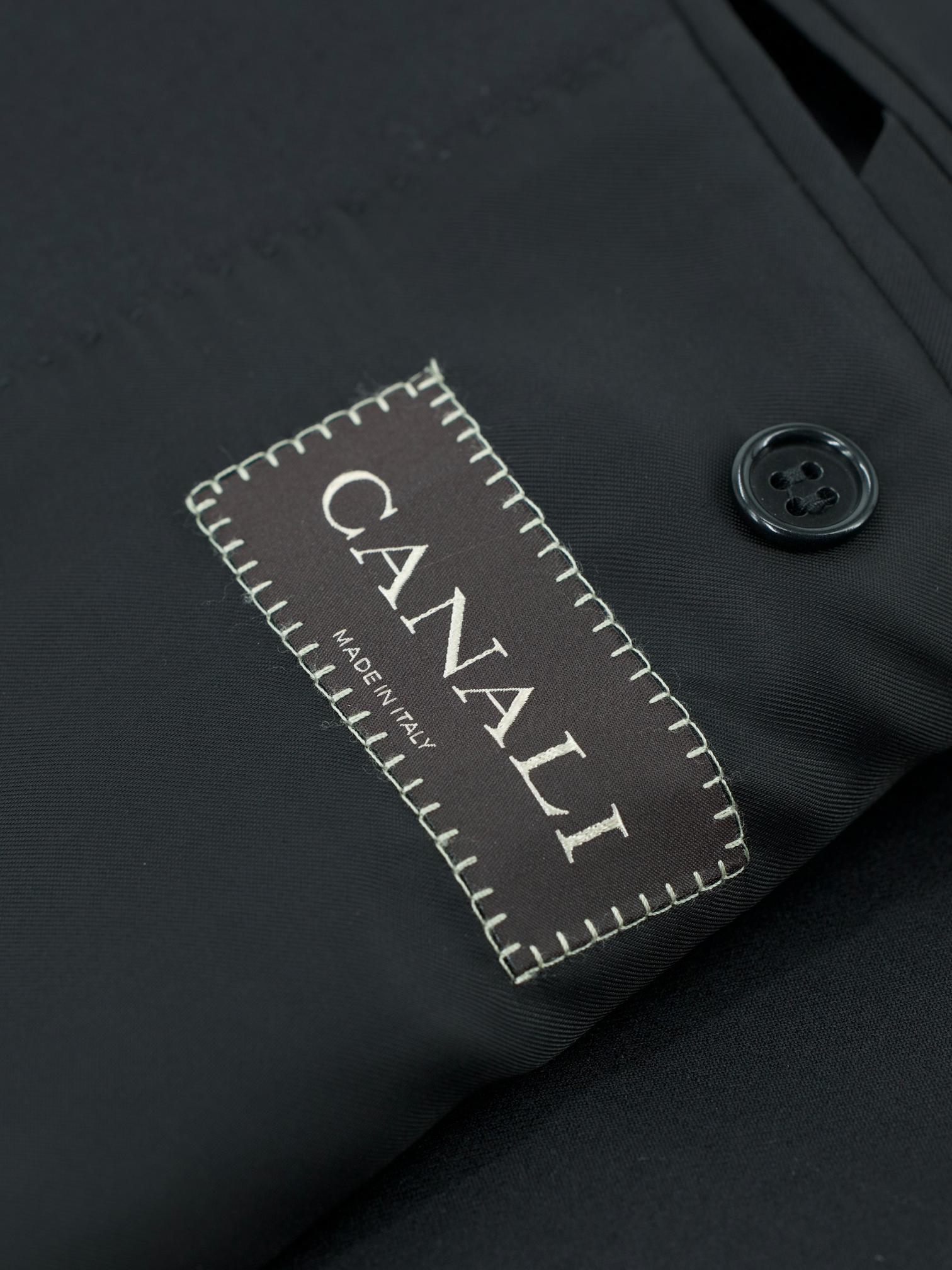 Canali Black Extrafine Wool Twill Jacket