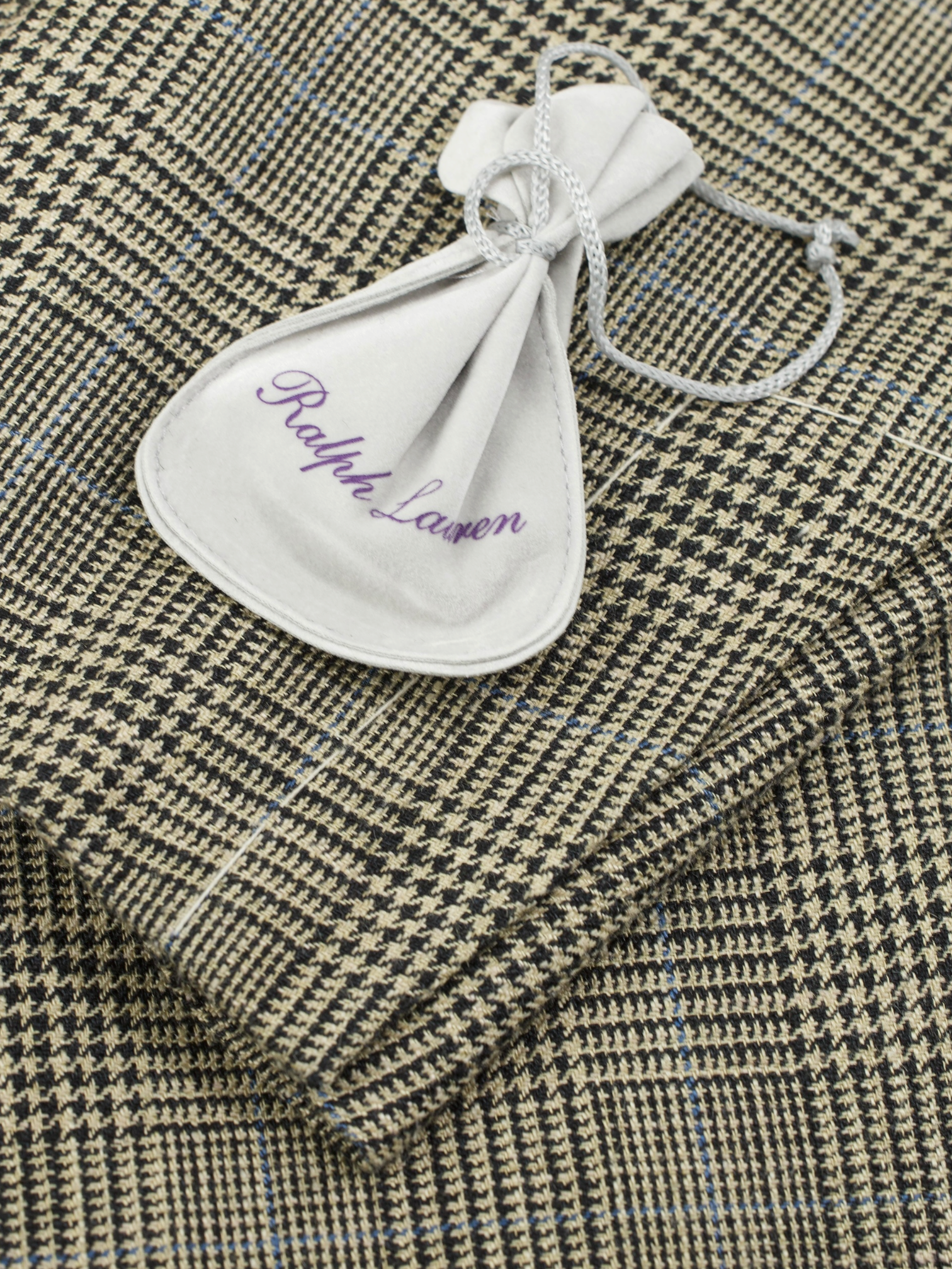 Ralph Lauren Purple Label Light Brown Silk & Linen Glenplaid Suit