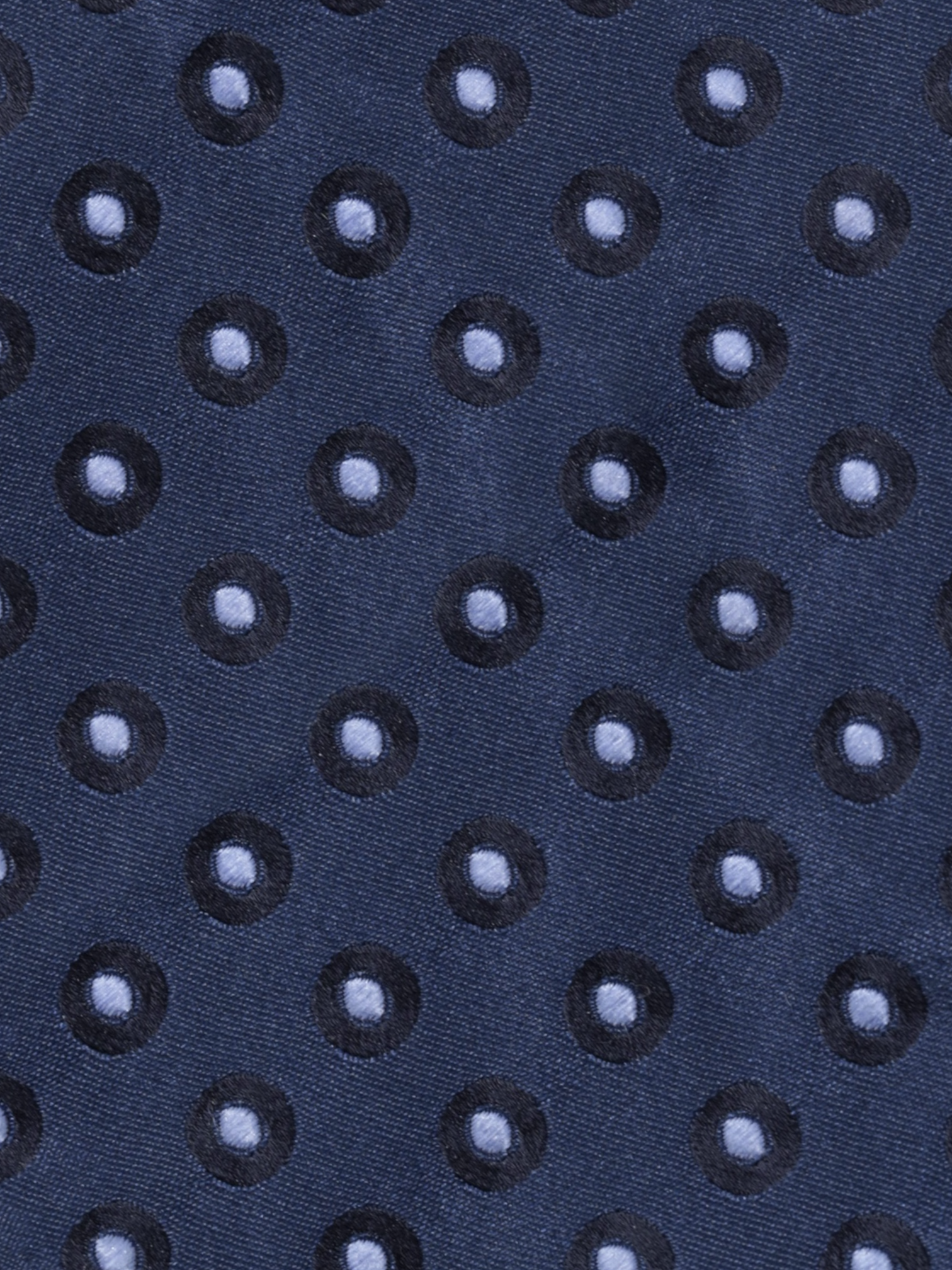 Kiton 5-Fold Dark Blue Silk Dotted Untipped & Handrolled Tie