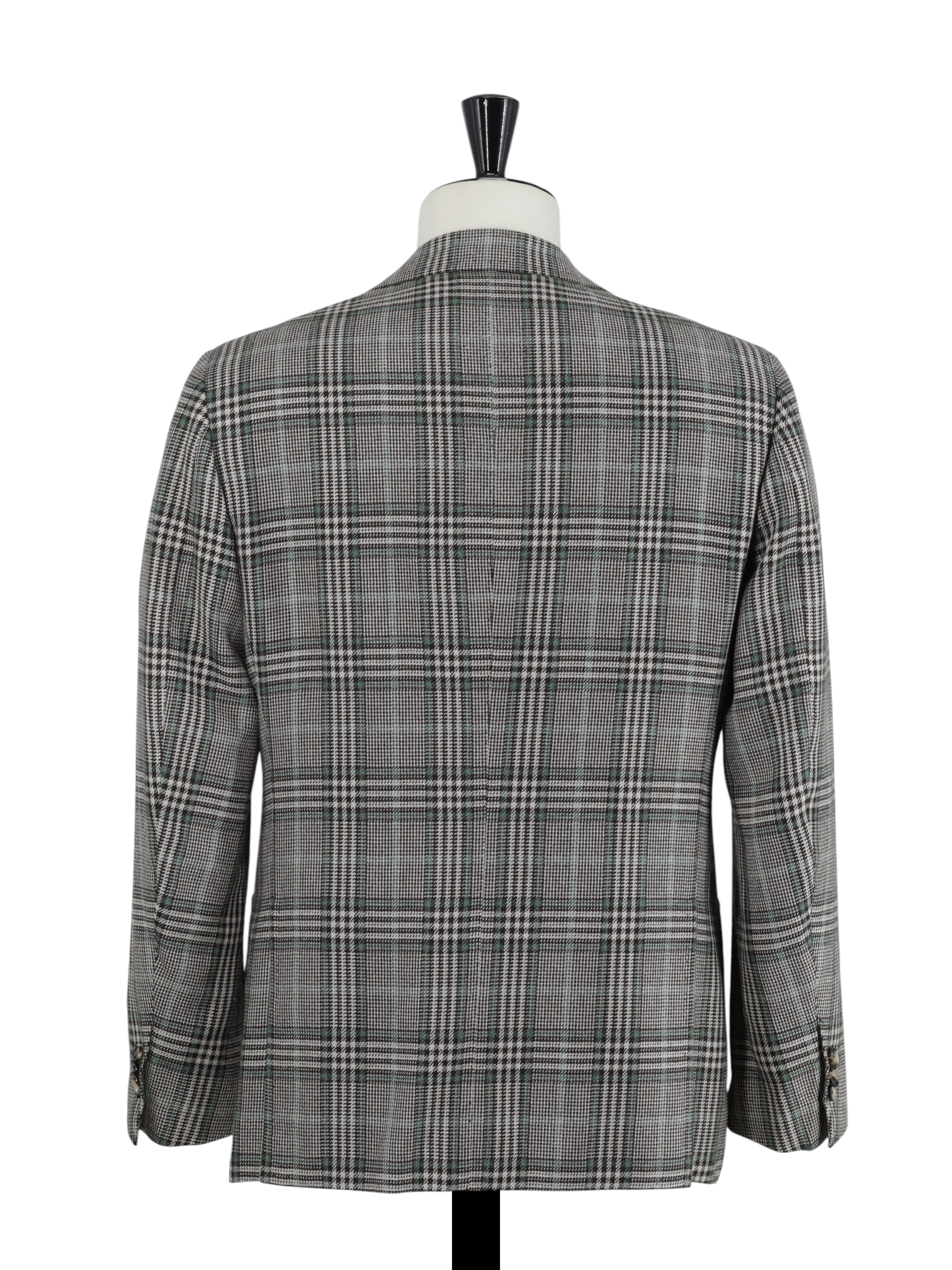 Cesare Attolini Grey & Green SIlk & Cashmere Checkered Jacket
