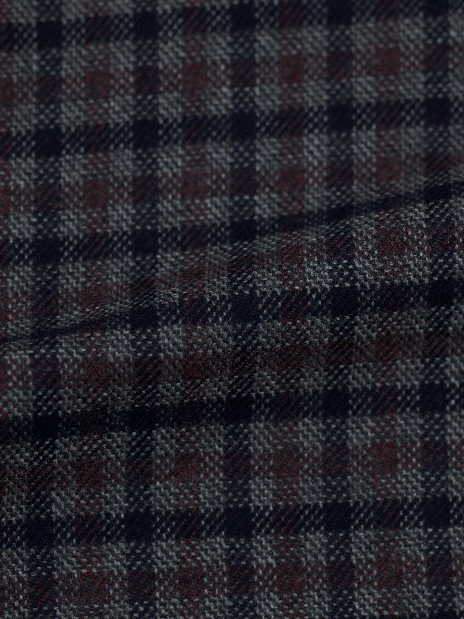 Cesare Attolini Blue & Maroon Pure Cashmere Gingham Check Jacket