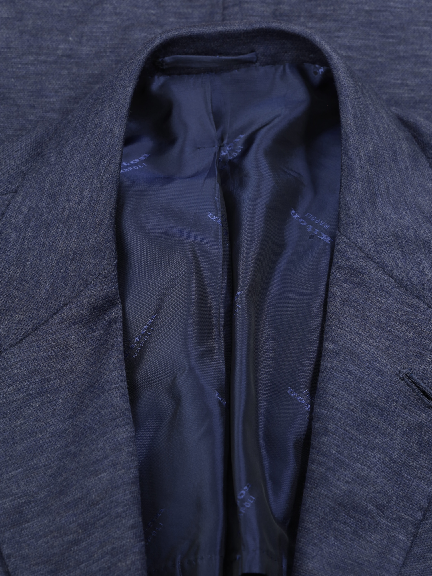 Kiton Dark Blue Jersey-Knitted Cashmere Unconstructed Jacket