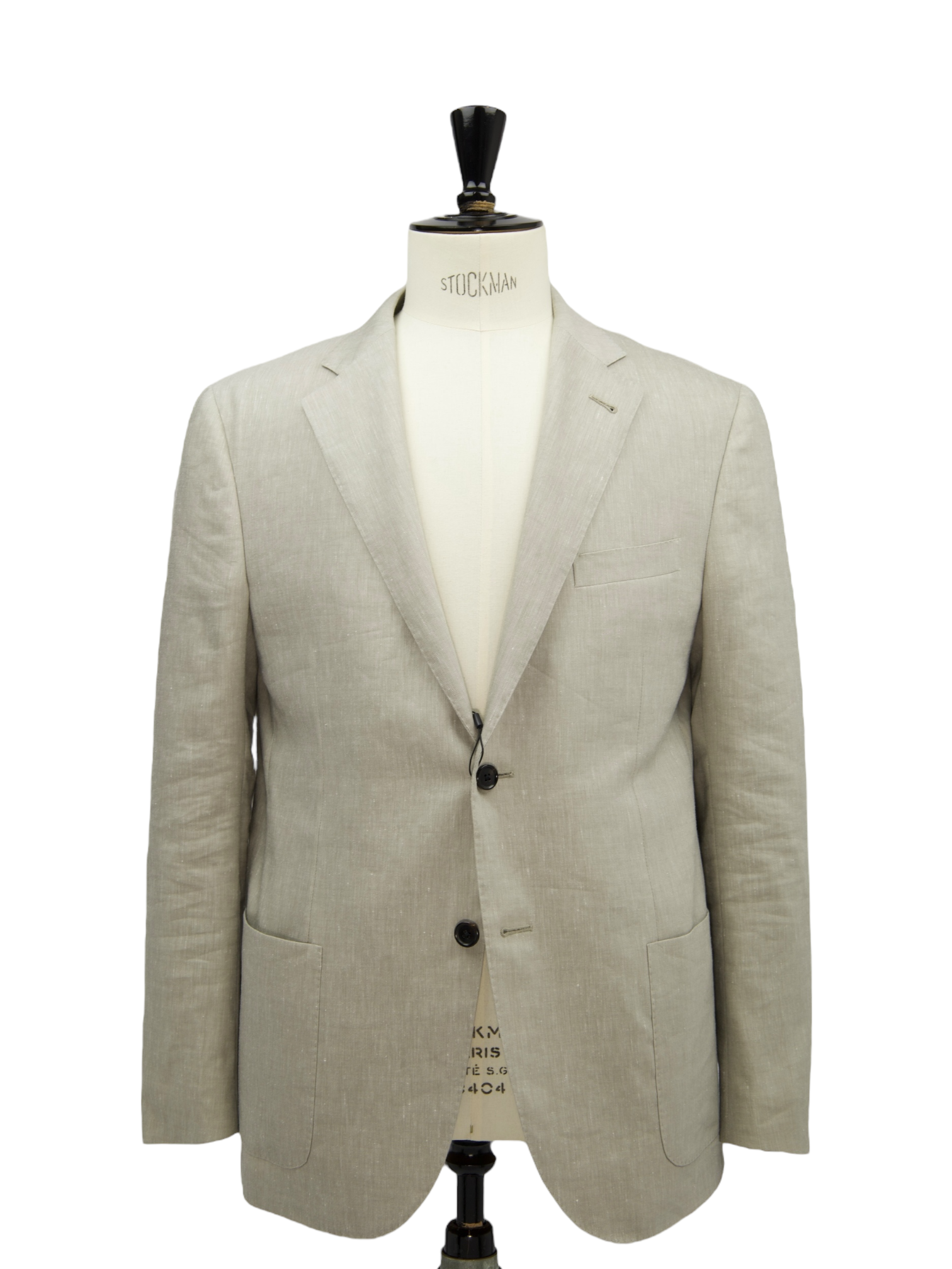 Corneliani Greige Linen & Wool Melange Suit