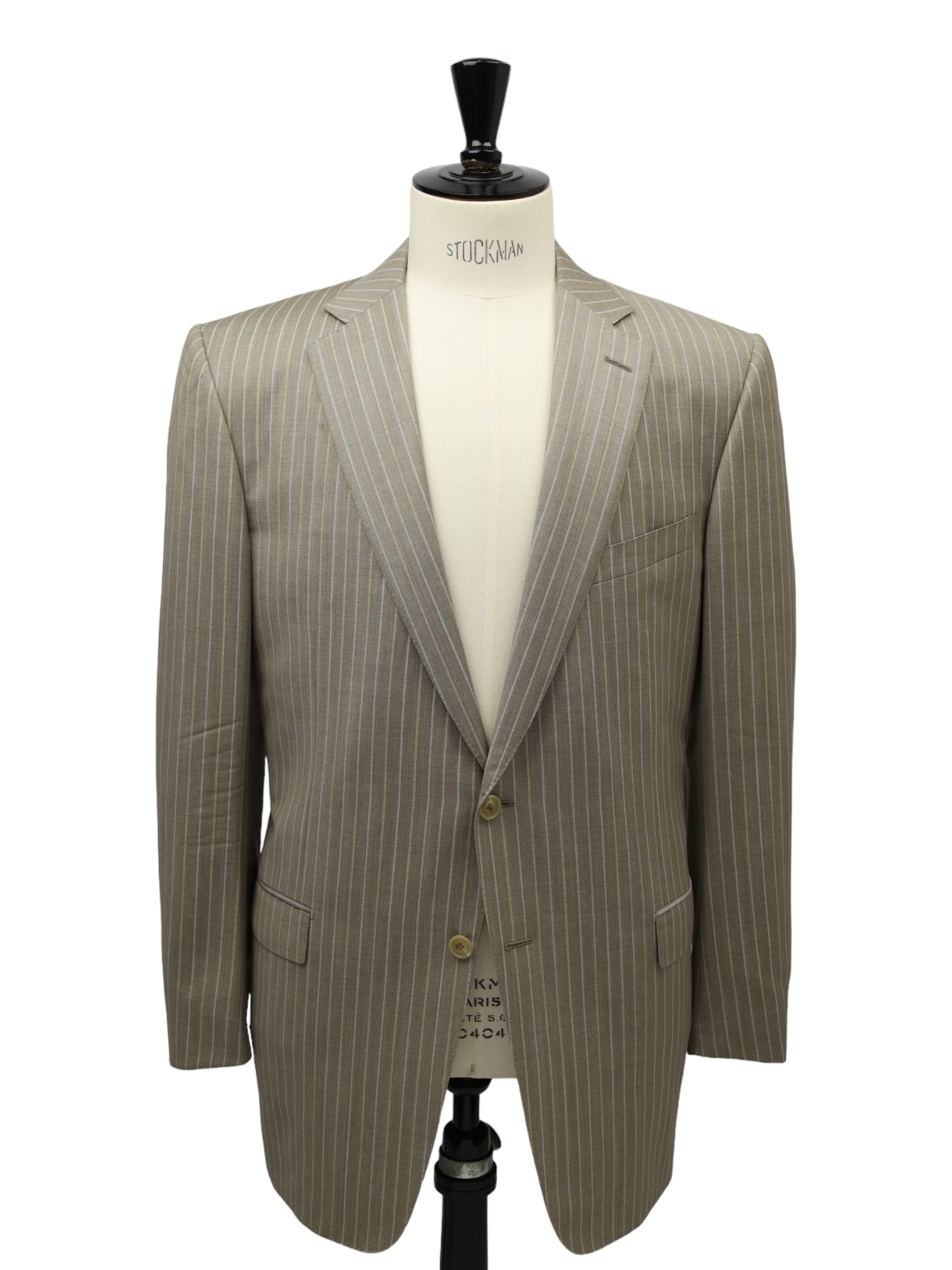 Ermenegildo Zegna Taupe Multi-Color Pinstripe Suit