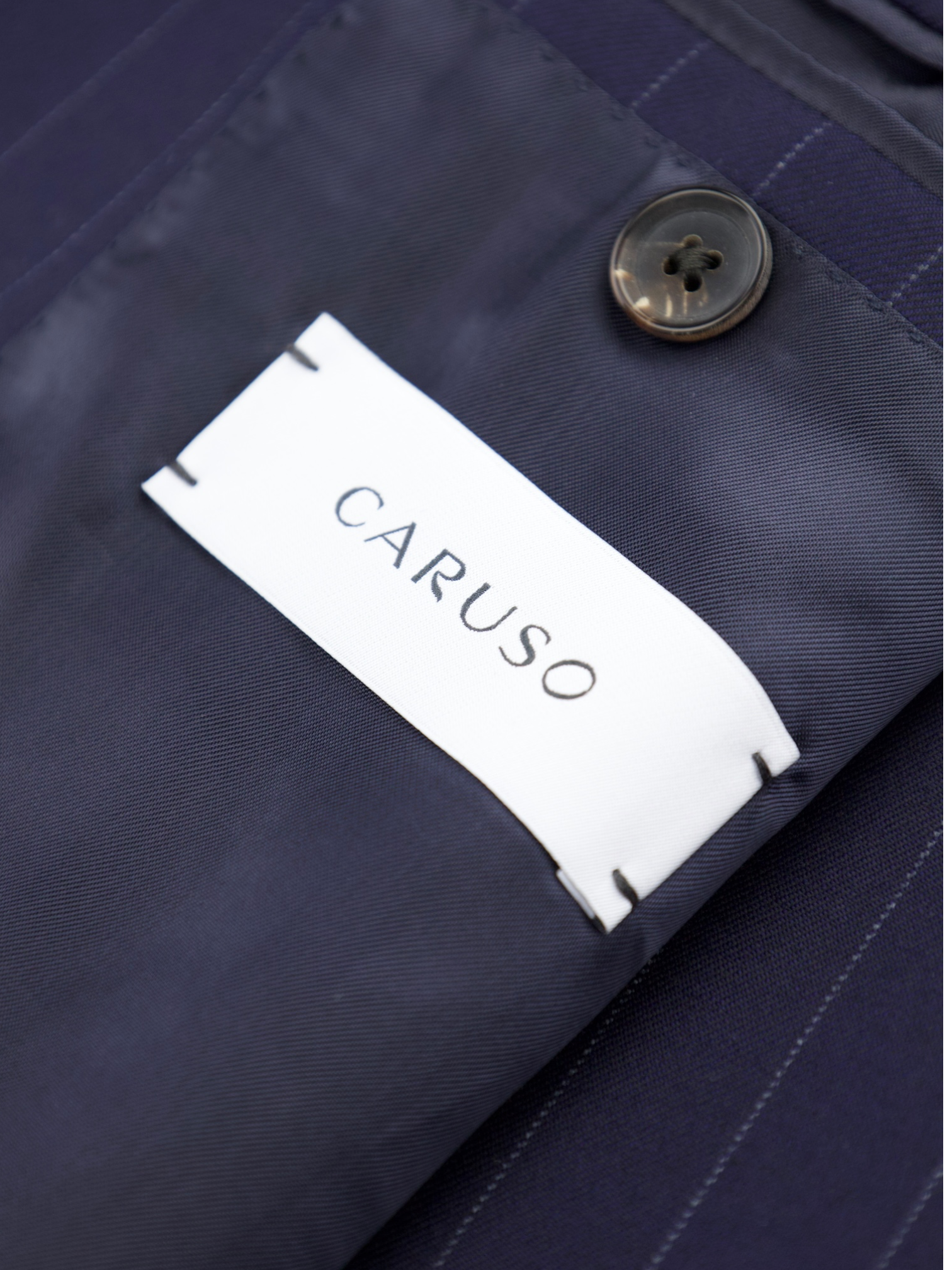 Caruso Navy "Superfine Cloth" Pinstripe Boheme Suit + Extra Trousers