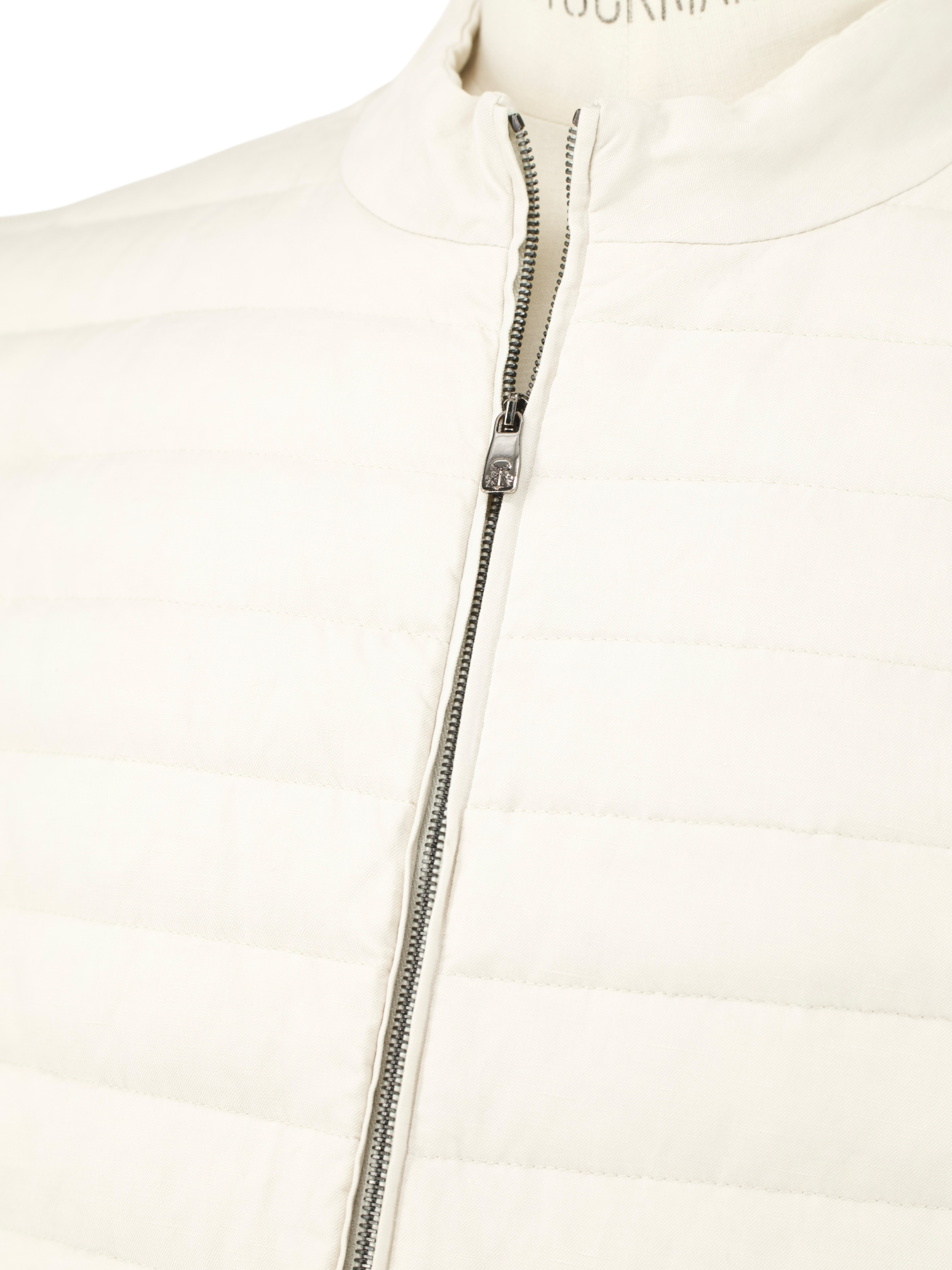 Corneliani Beige Linen & Silk "Vera Piuma" Padded Vest