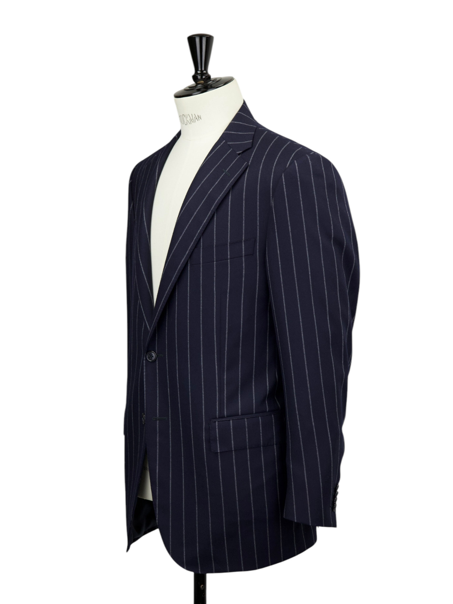 Corneliani Navy Super 120's Wool Flannel Chalkstripe Suit