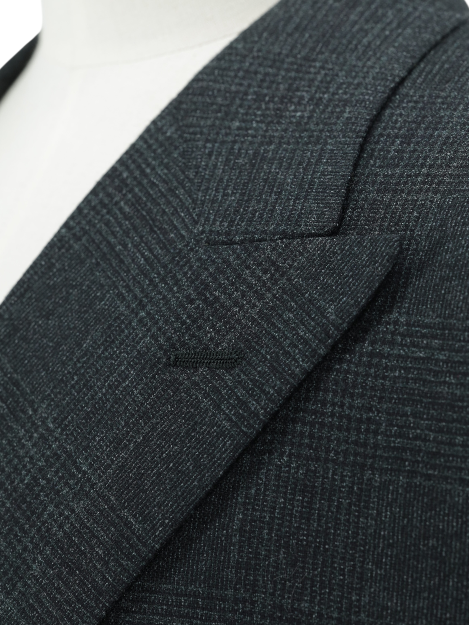 Cesare Attolini Forest Green Wool Double-Breasted Prince of Wales Jacket