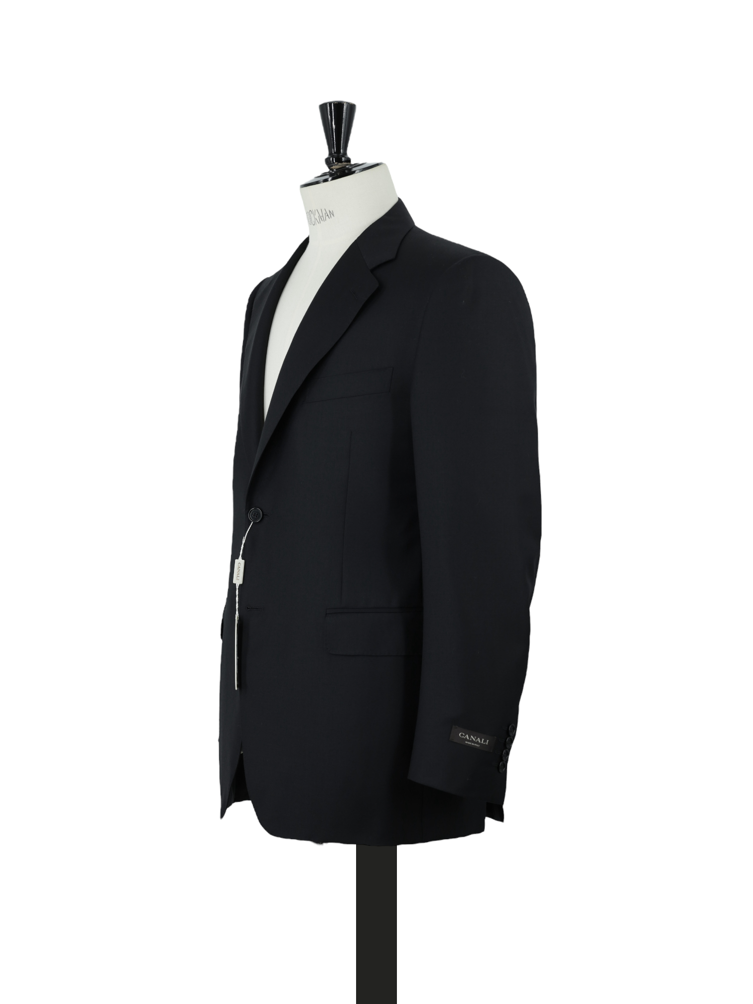 Canali Black Extrafine Wool Twill Jacket