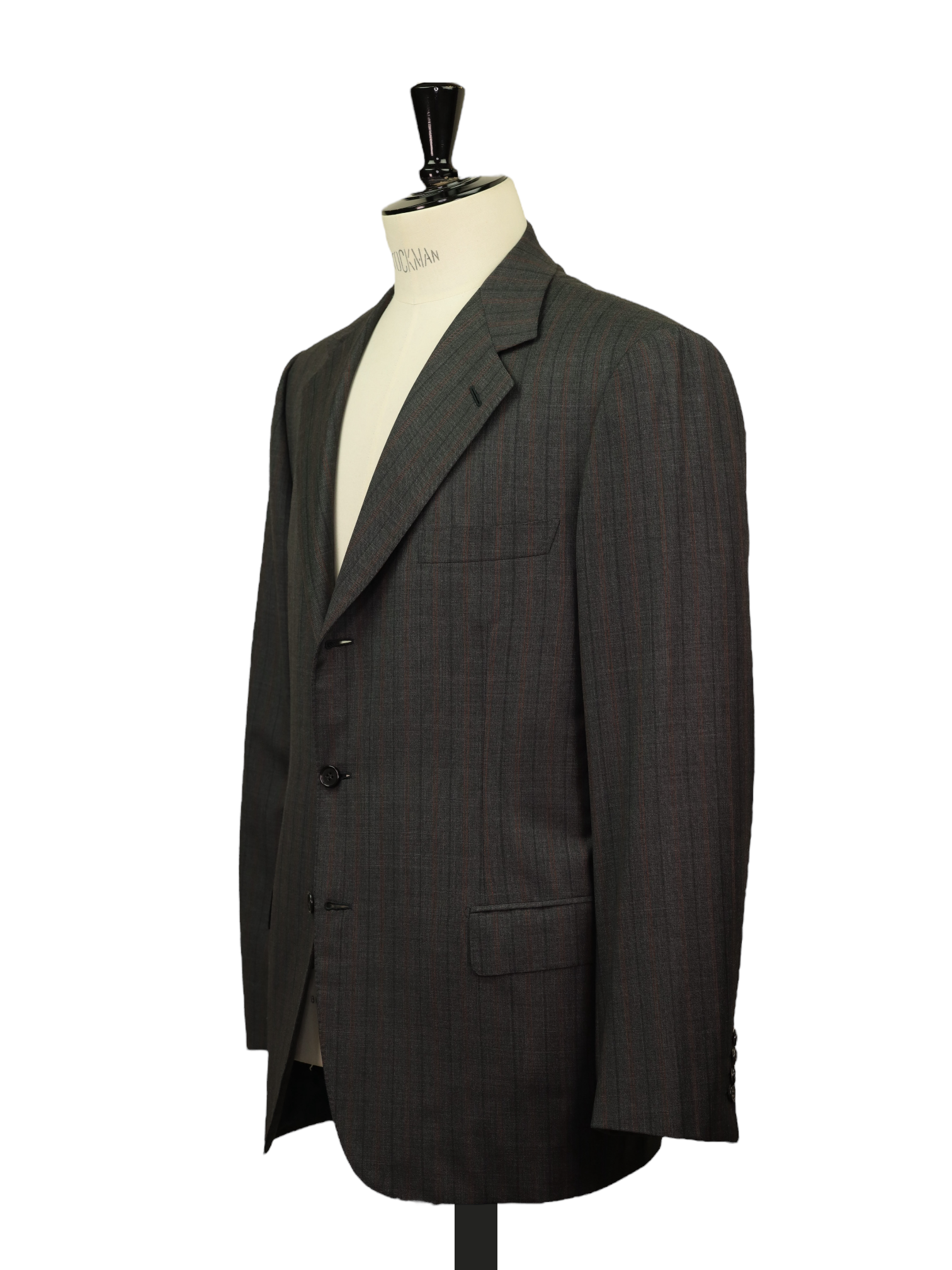 Brioni Grey & Brown Wool Pinstripe Nomentano Jacket