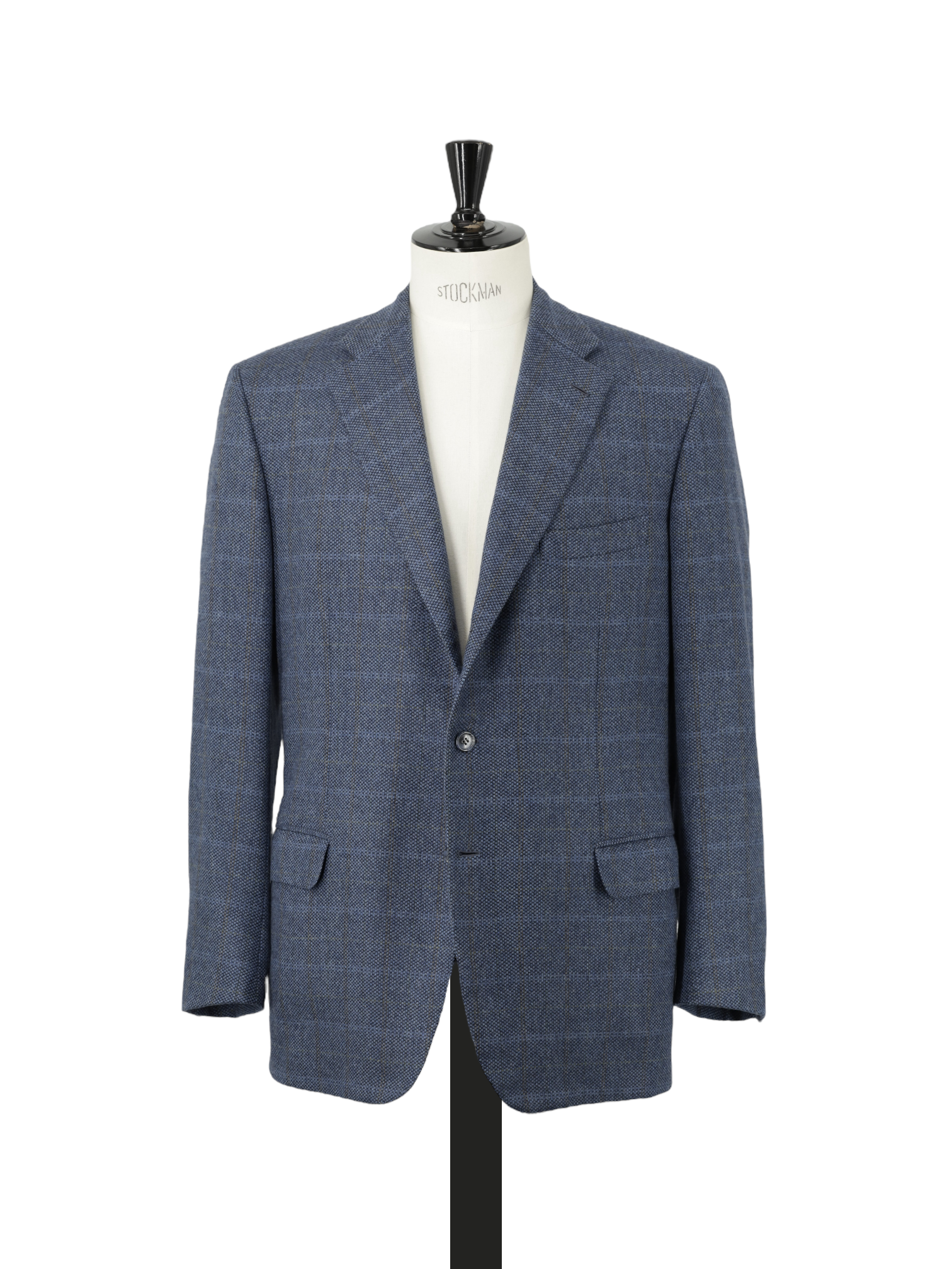 Brioni Blue & Brown Pure Cashmere Windowpane Parlamento Jacket
