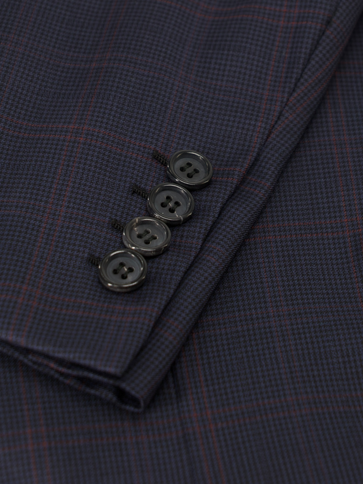 Brioni Navy & Red Wool-Silk Blend Windowpane Colosseo Suit