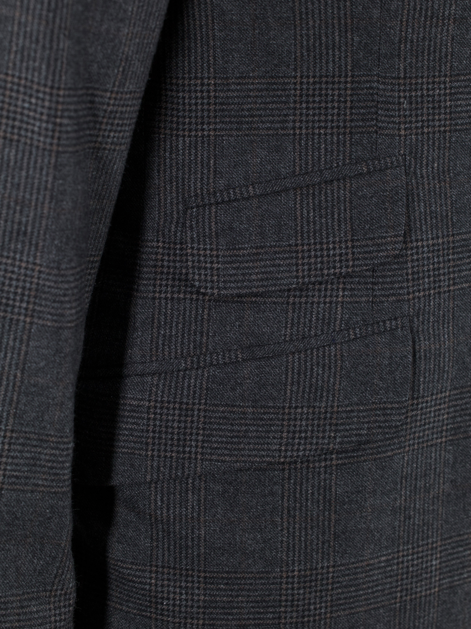 Brunello Cucinelli Grey & Brown Cashmere & Silk Checkered Jacket