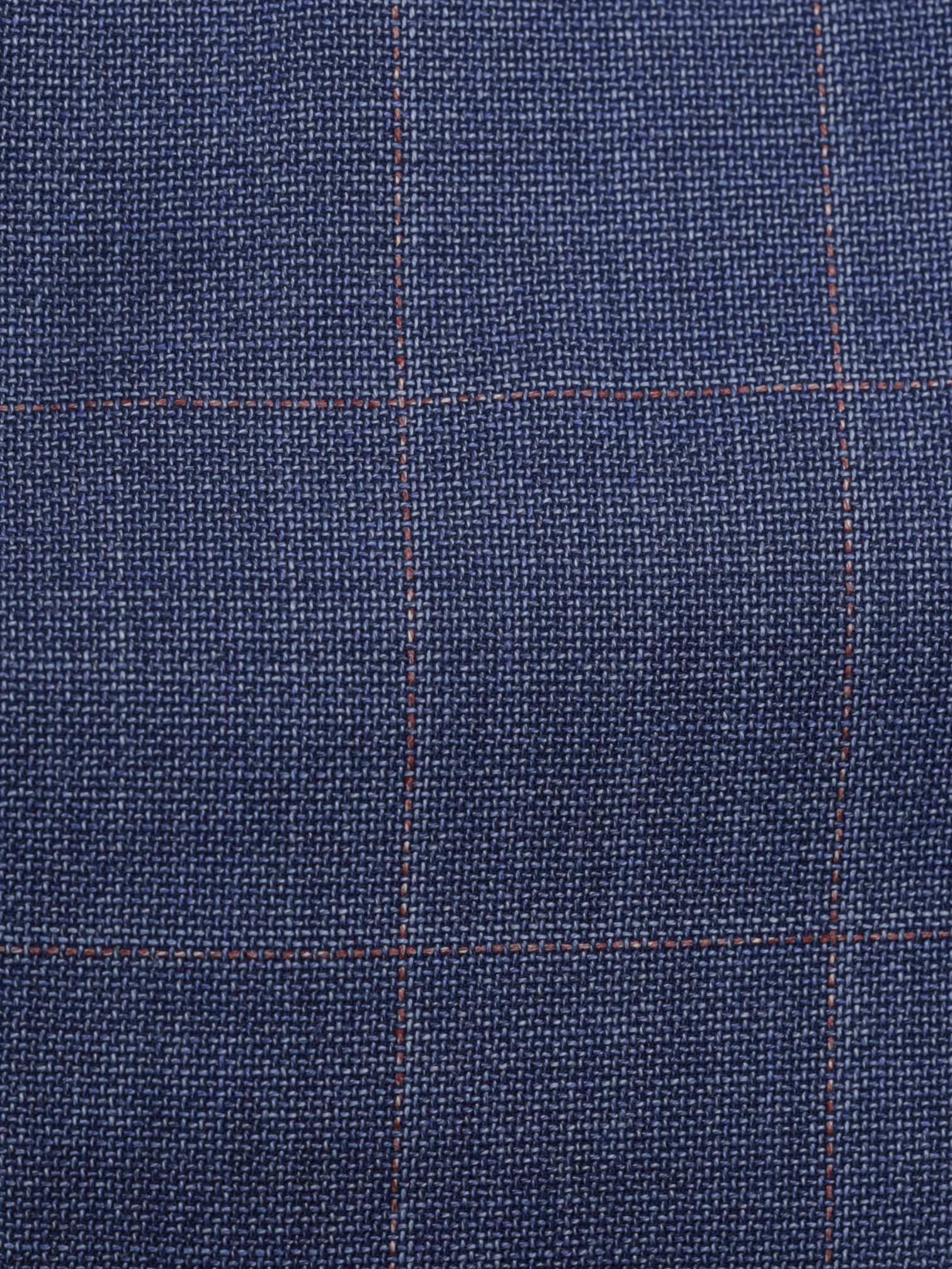 Ring Jacket Blue & Red Wool Basket-Weave "Meister" Windowpane Jacket