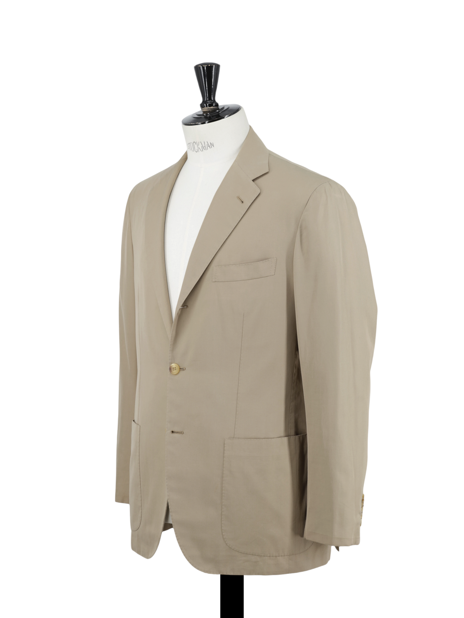 Kiton Khaki Pure Cotton-Twill Sartorial Summer Suit