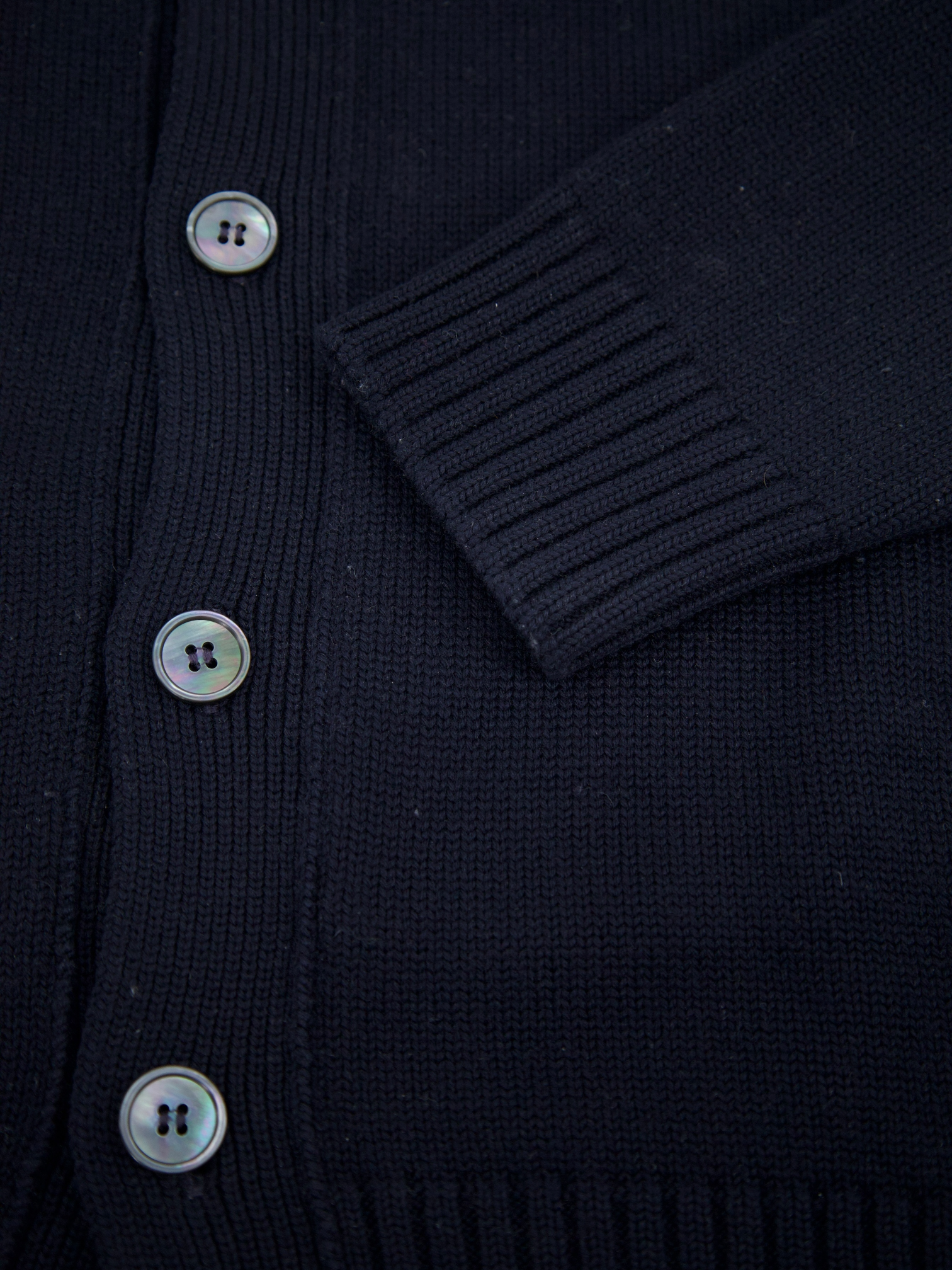 Zanone Navy Wool-Knitted Bomber Sweater