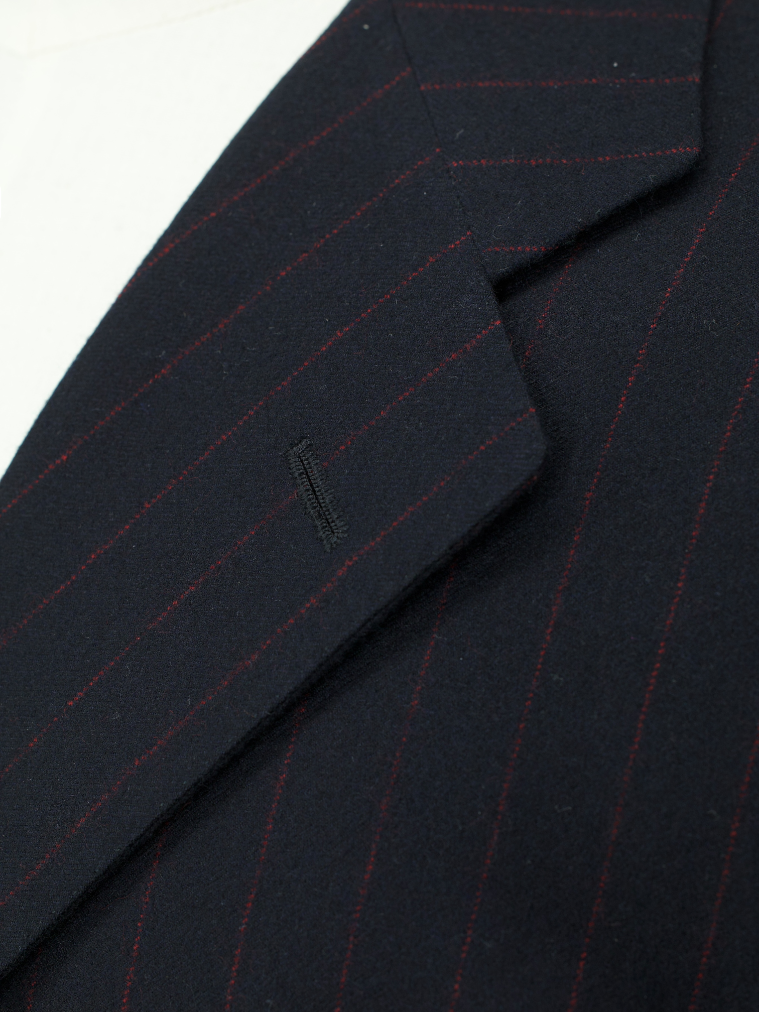Kiton Navy & Red Pure Wool-Flannel Pinstripe Suit