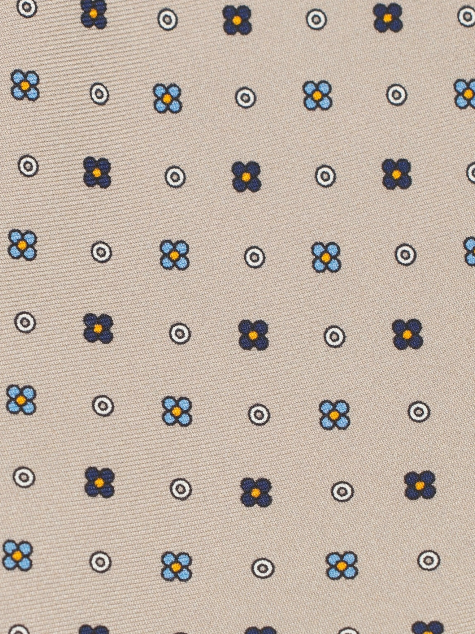 Marzullo 5-Fold Taupe & Light Blue Silk Floral Tie