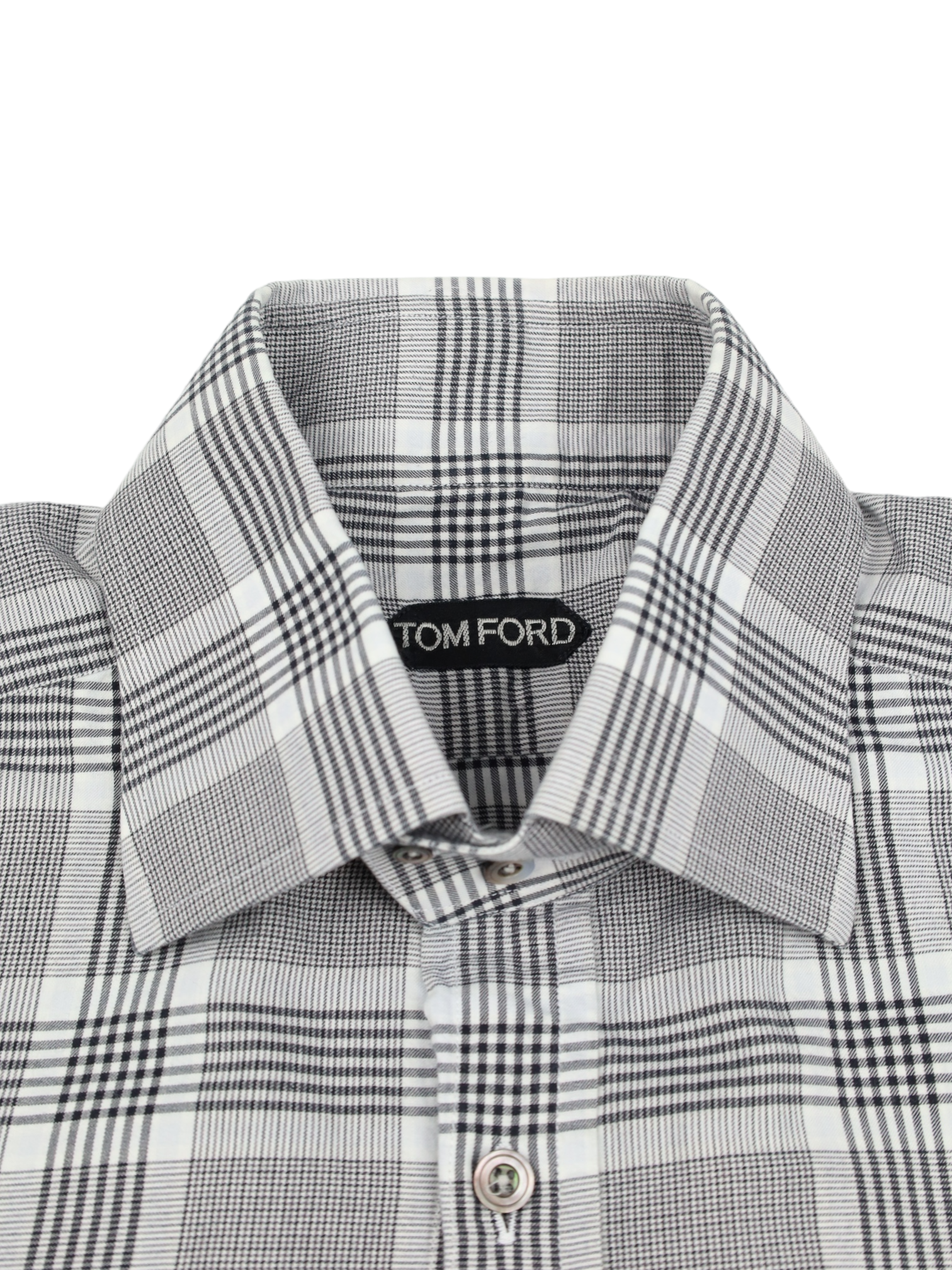 Tom Ford Grey Glenplaid Shirt