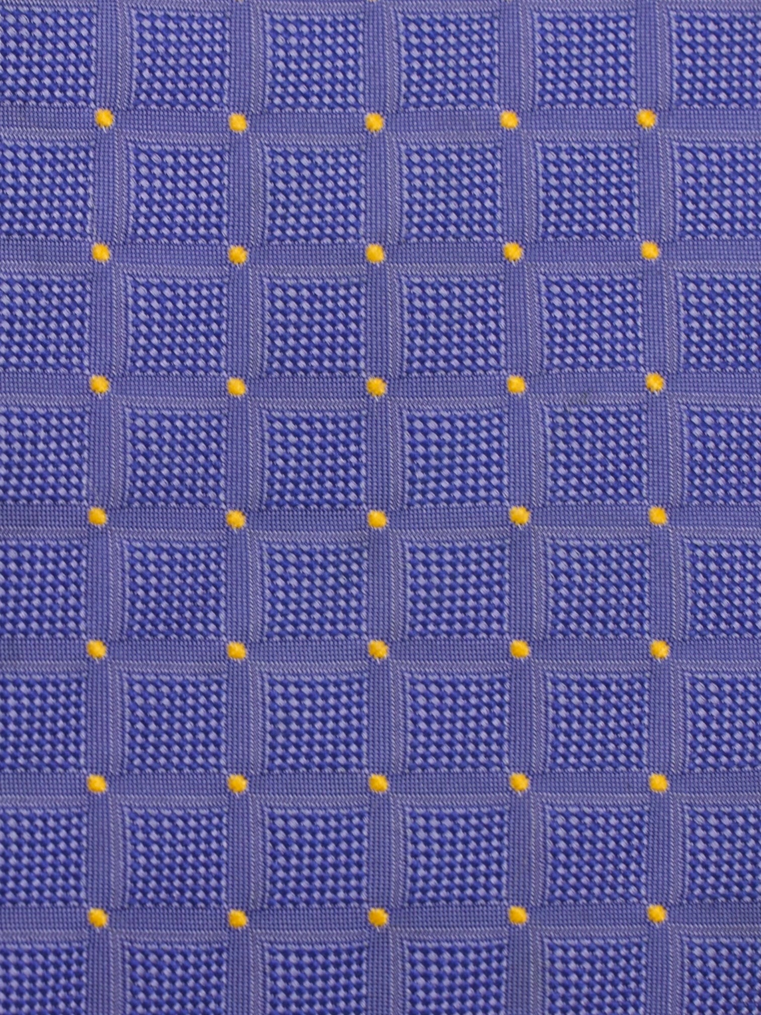 Kiton 5-Fold Purple & Yellow Silk Square Pattern Tie