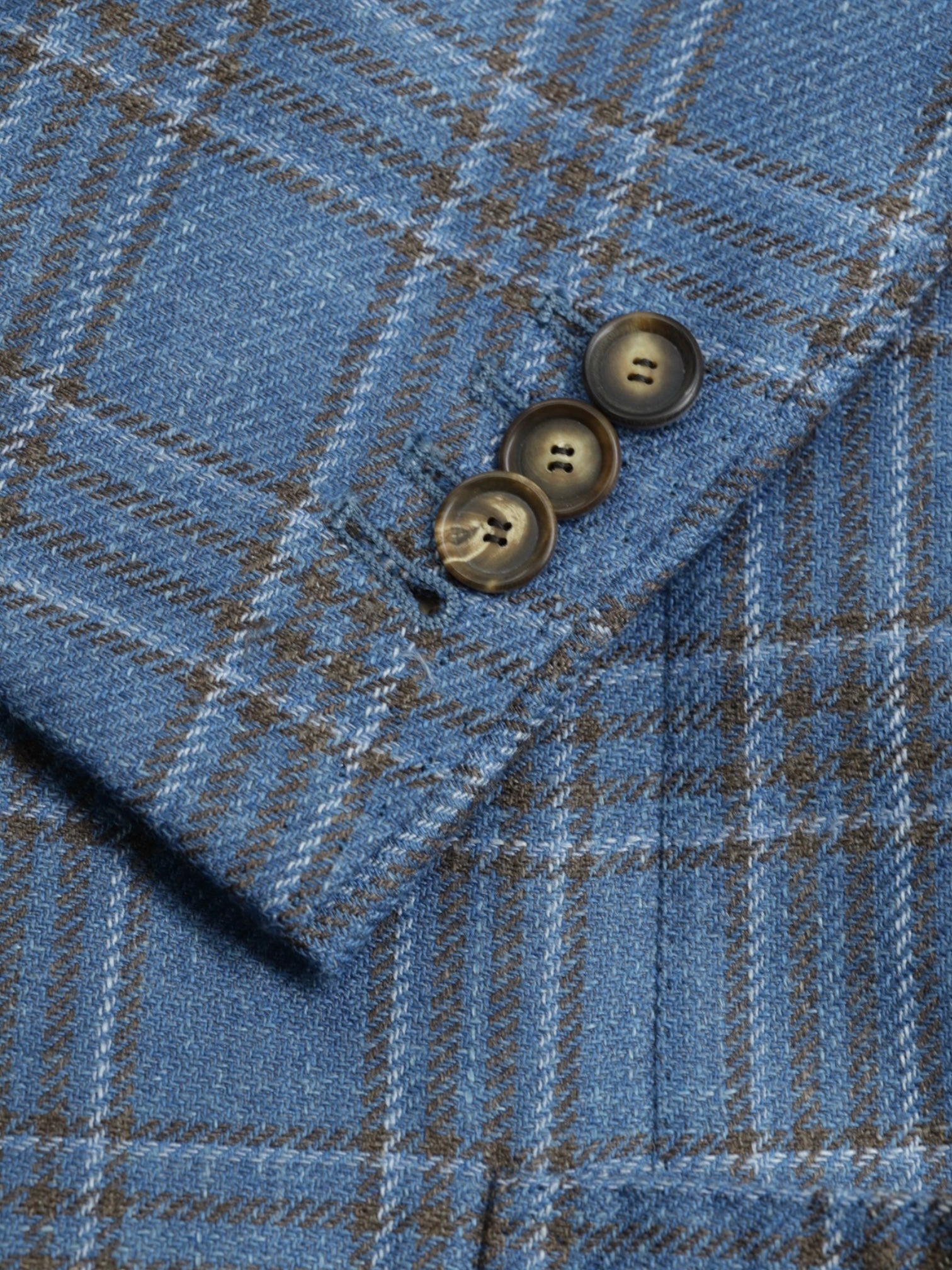 Cesare Attolini Petrol & Brown Cashmere, Silk & Linen Checkered Jacket