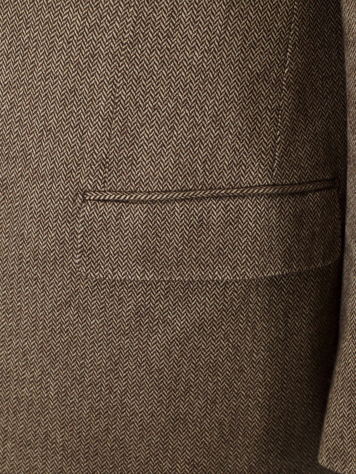 Ermenegildo Zegna Couture Brown Silk & Cashmere Herringbone Jacket