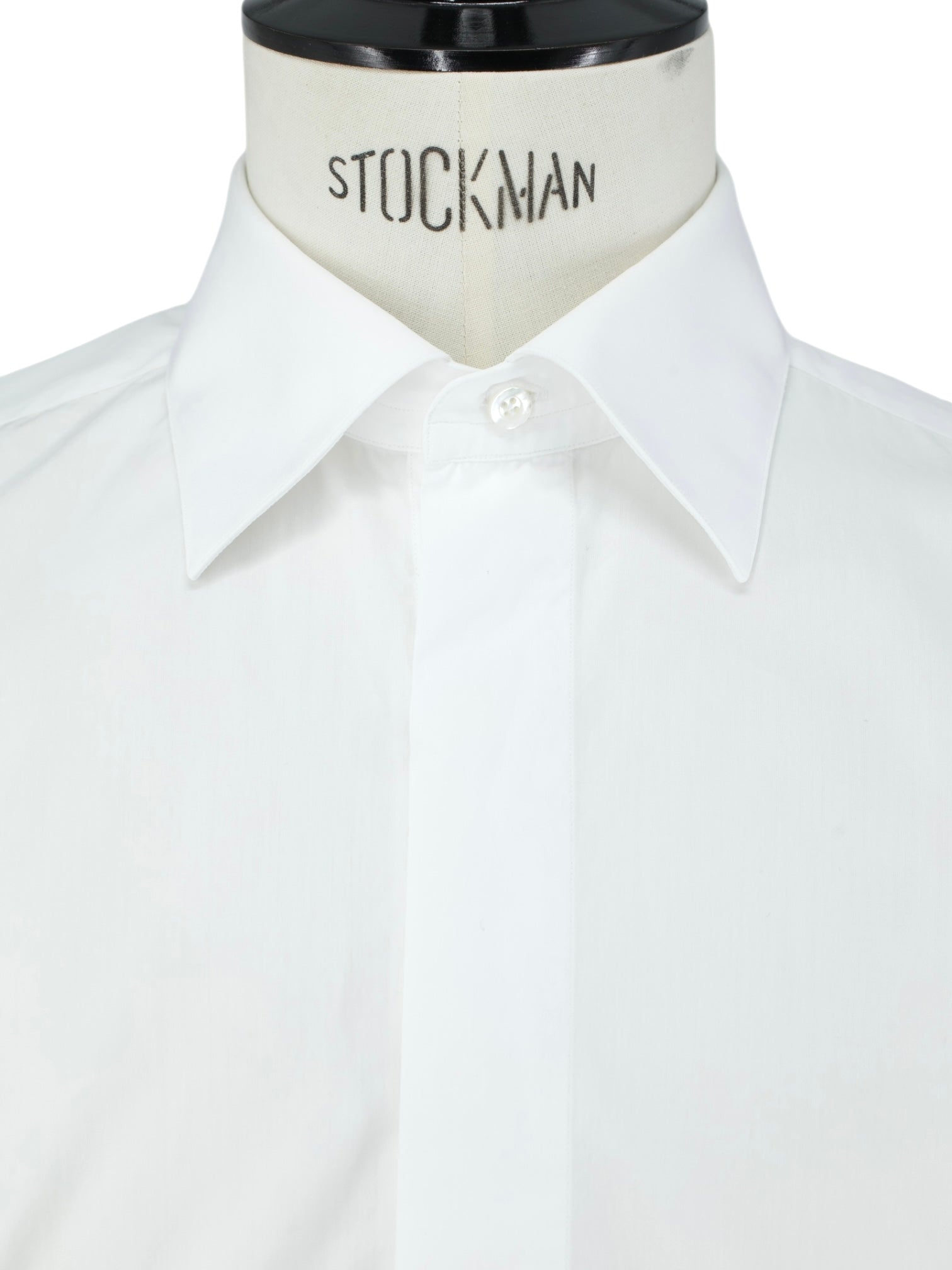 Fray White Poplin-Cotton French-Cuff Tuxedo Shirt