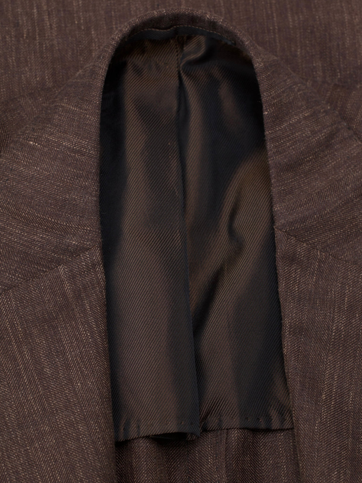 Cesare Attolini Castagne Brown Wool, Silk & Linen Melange Jacket