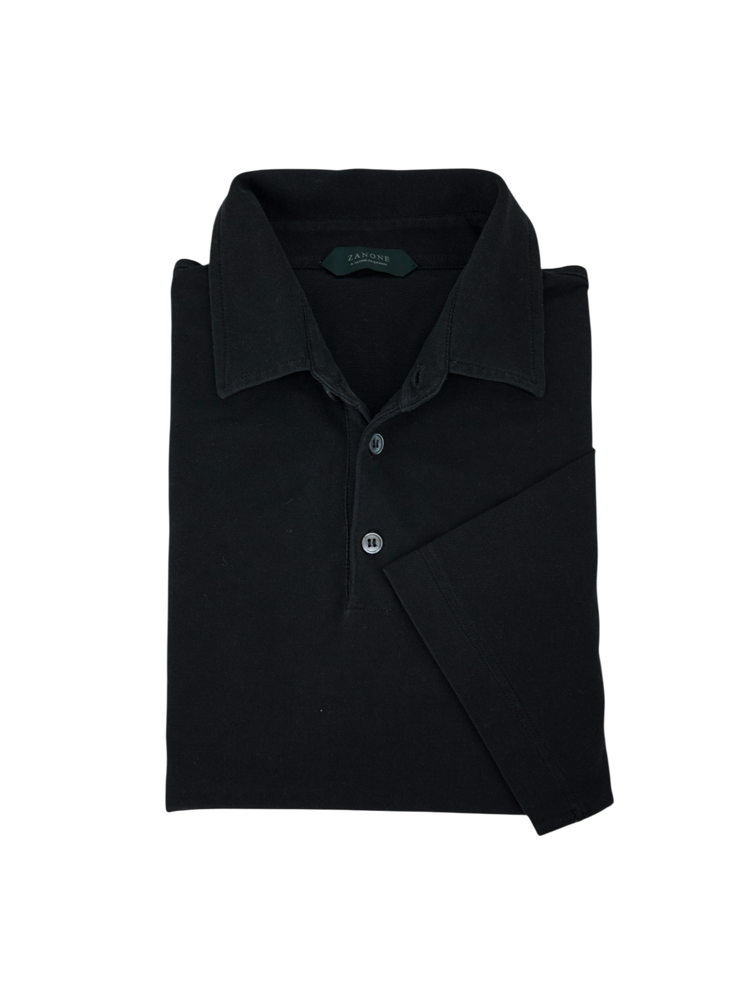 Zanone Black Ice-Cotton Polo Shirt