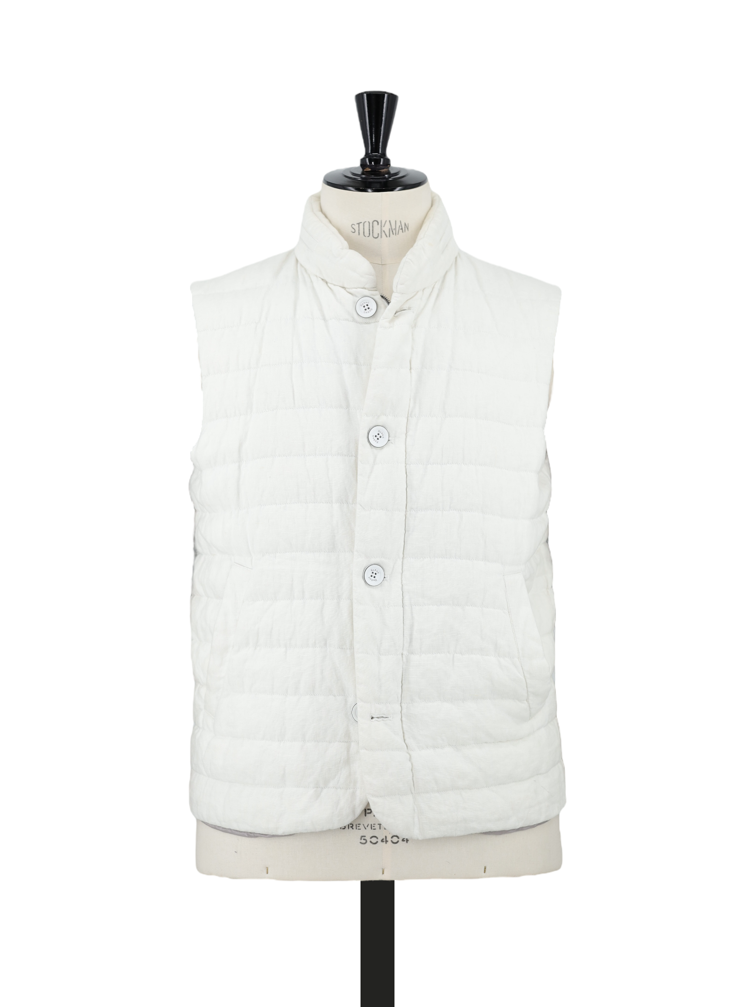 Herno White Pure Linen Padded Summer Vest