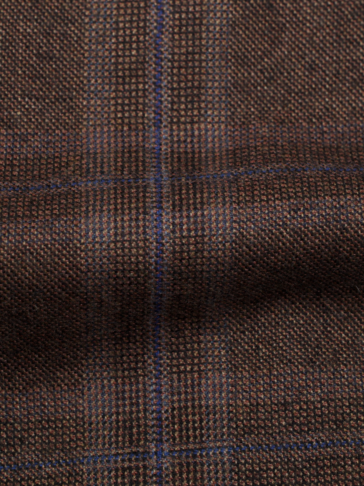 Kiton Brown & Blue Pure Cashmere Windowpane Winter Jacket