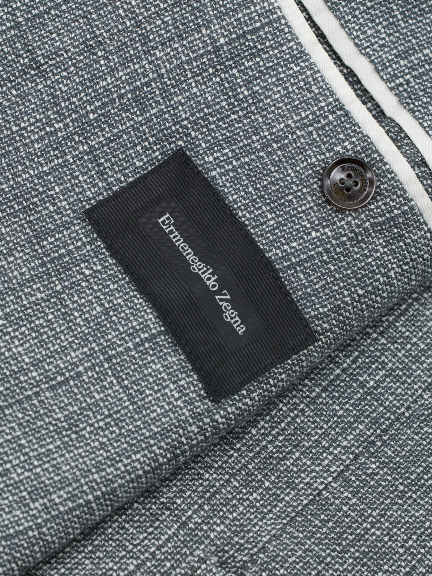 Ermenegildo Zegna Grey Linen, Silk & Stretch Micro-Pattern Jacket