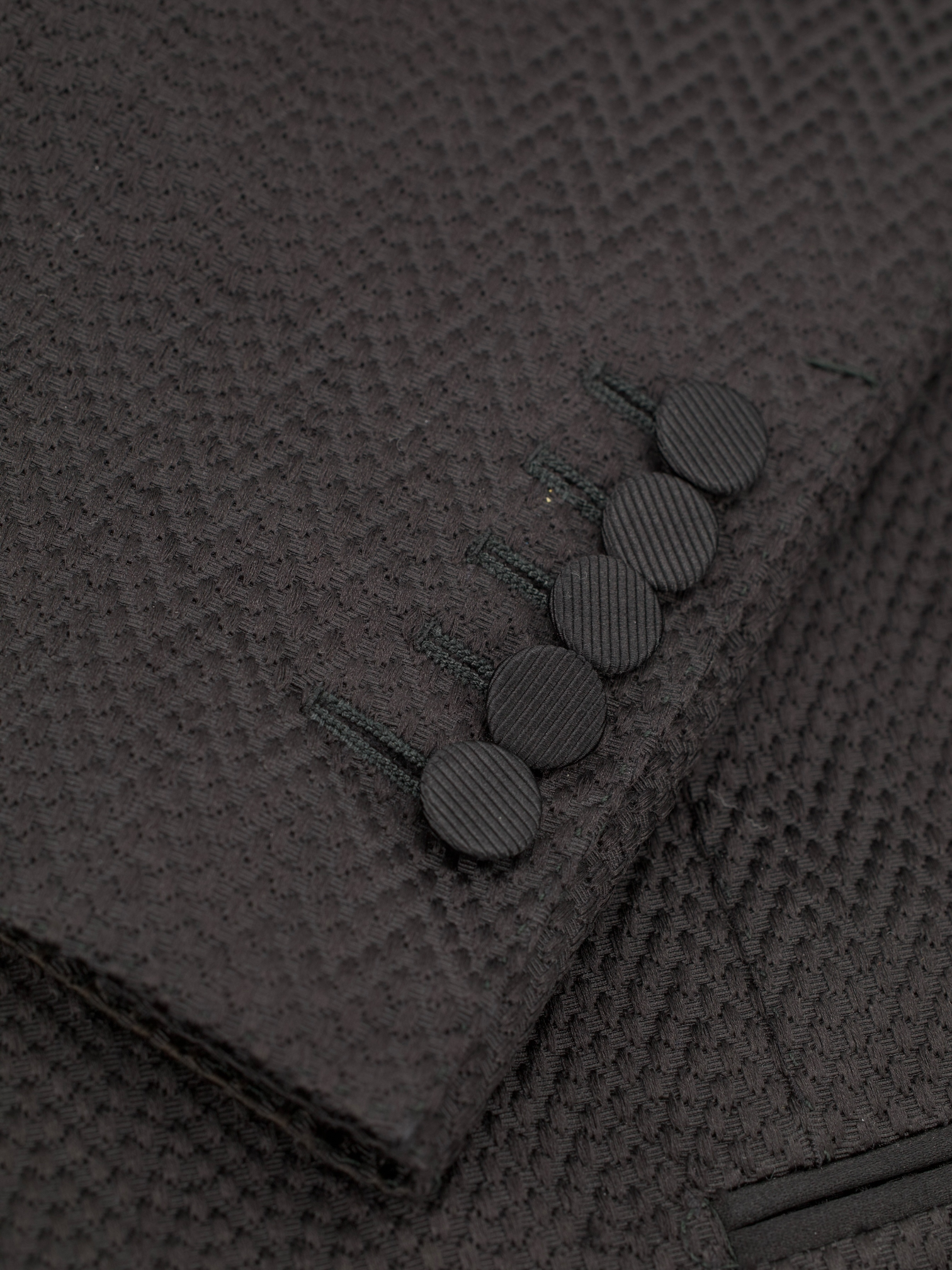 Tom Ford Black Cotton & Silk Blend Micro-Structure Smoking Jacket