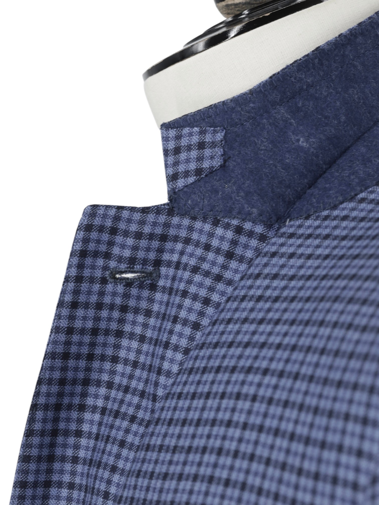 Ermenegildo Zegna Steel Blue Lightweight-Cashmere Checkered Mila Jacket