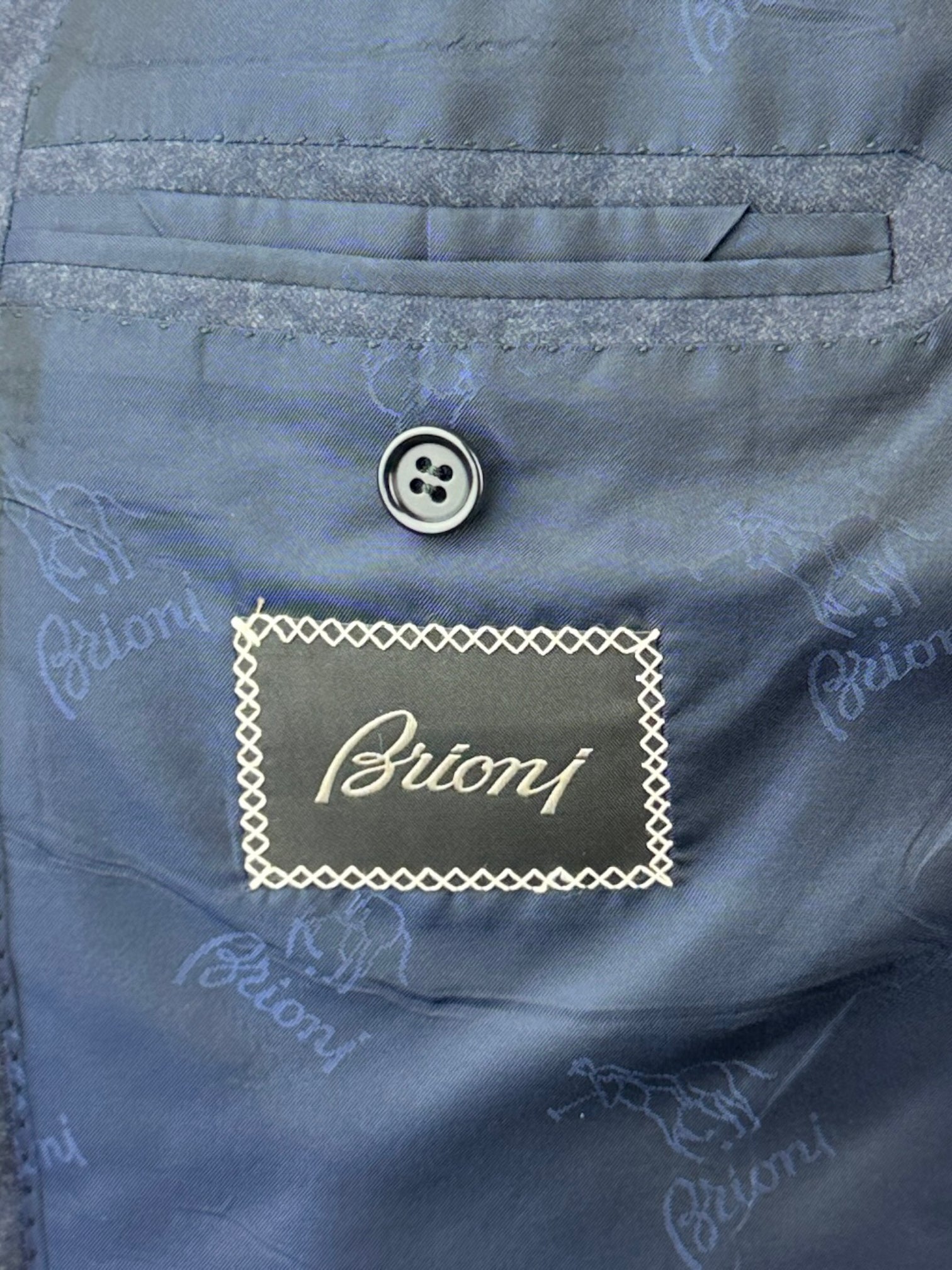 Brioni marineblauwe Brunico blazer van geborstelde wol