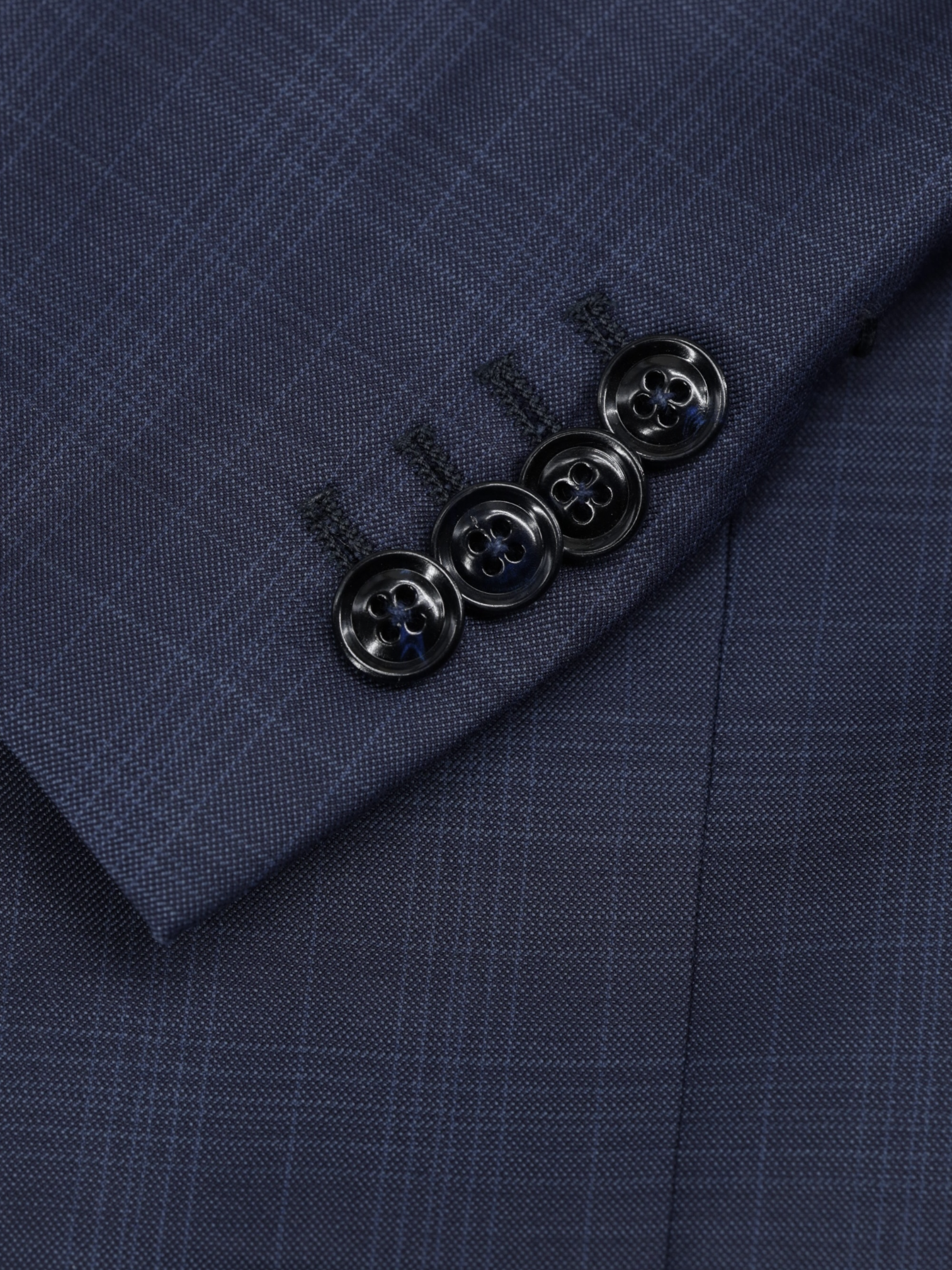 Ermenegildo Zegna Dark Blue Fine-Wool Shadow-Check Mila Jacket