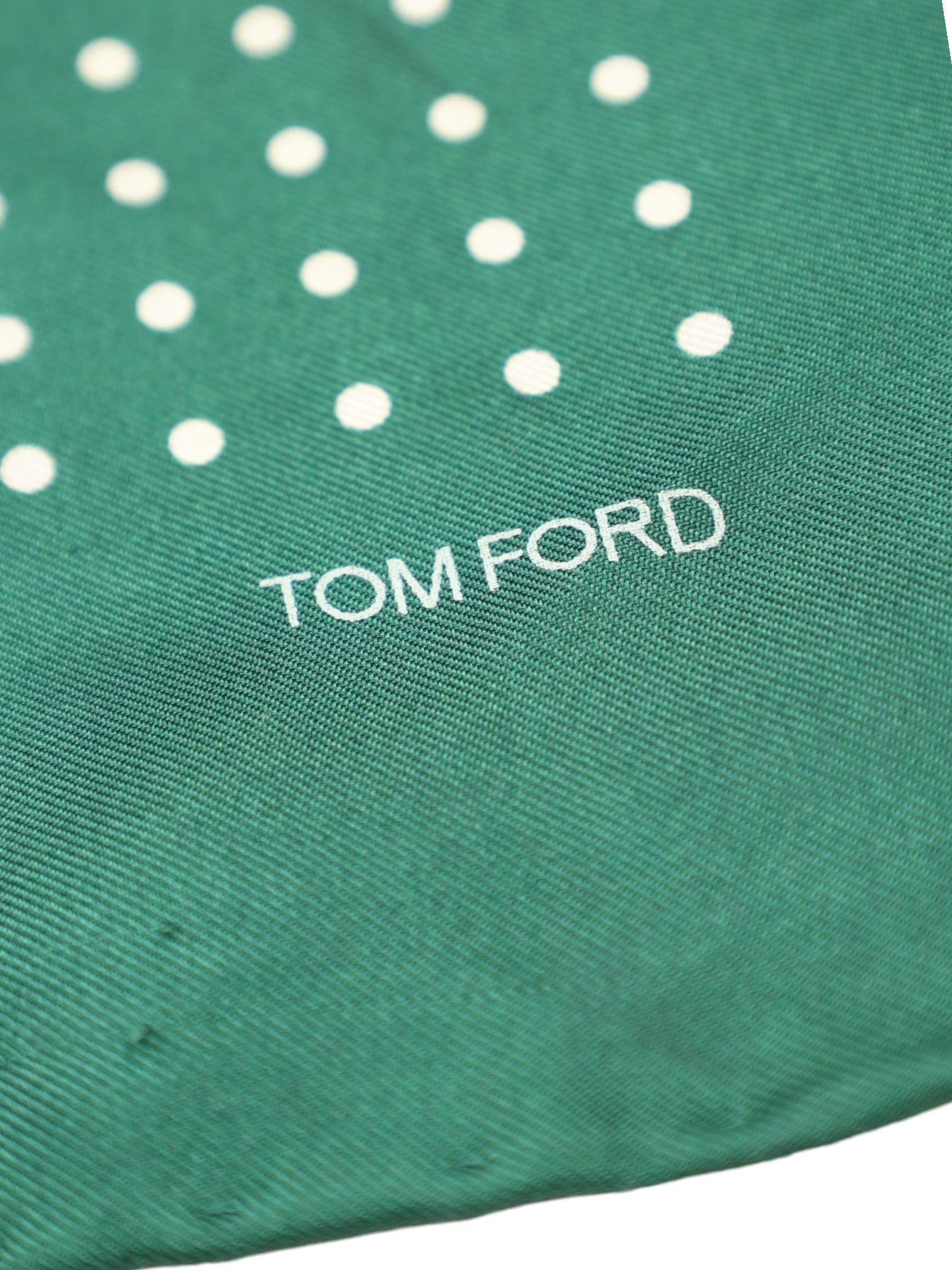 Tom Ford Green Silk Polkadot Pocketsquare