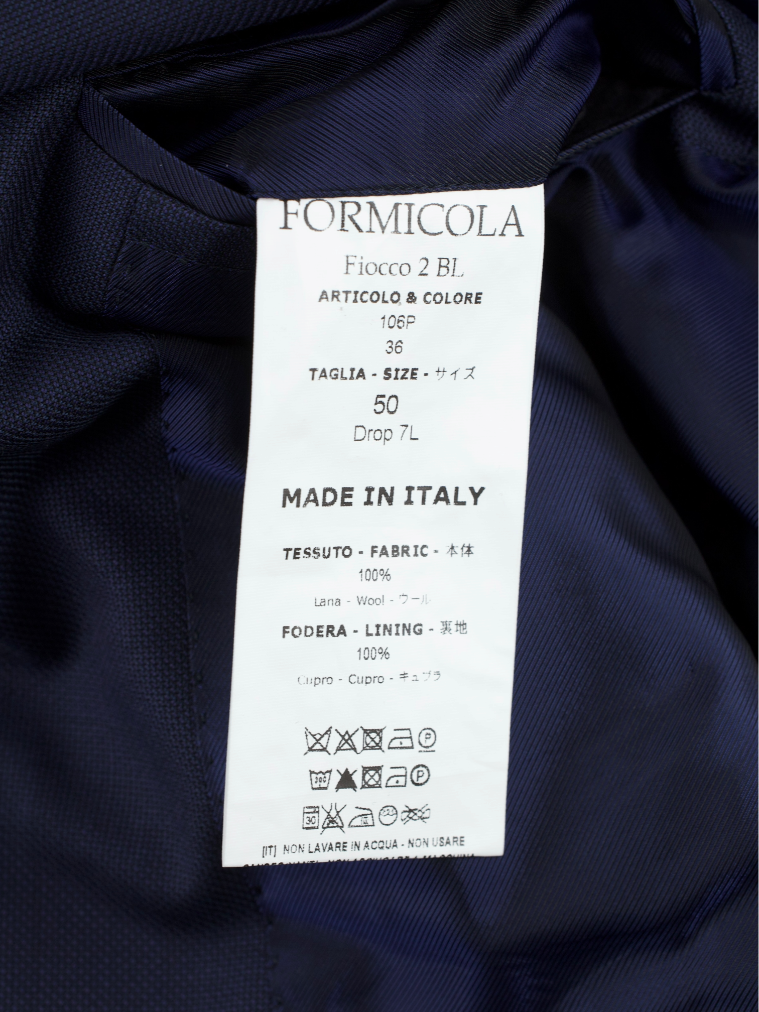E. Formicola Navy Double-Breasted Fine-Wool Lungo Suit