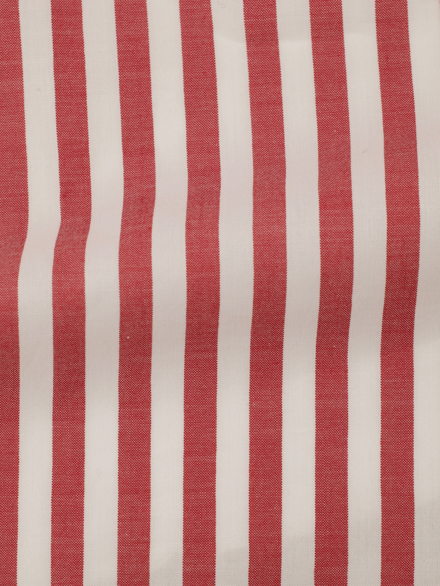 Luigi Borrelli Red & White Cotton Bengal Stripe French Cuff Shirt