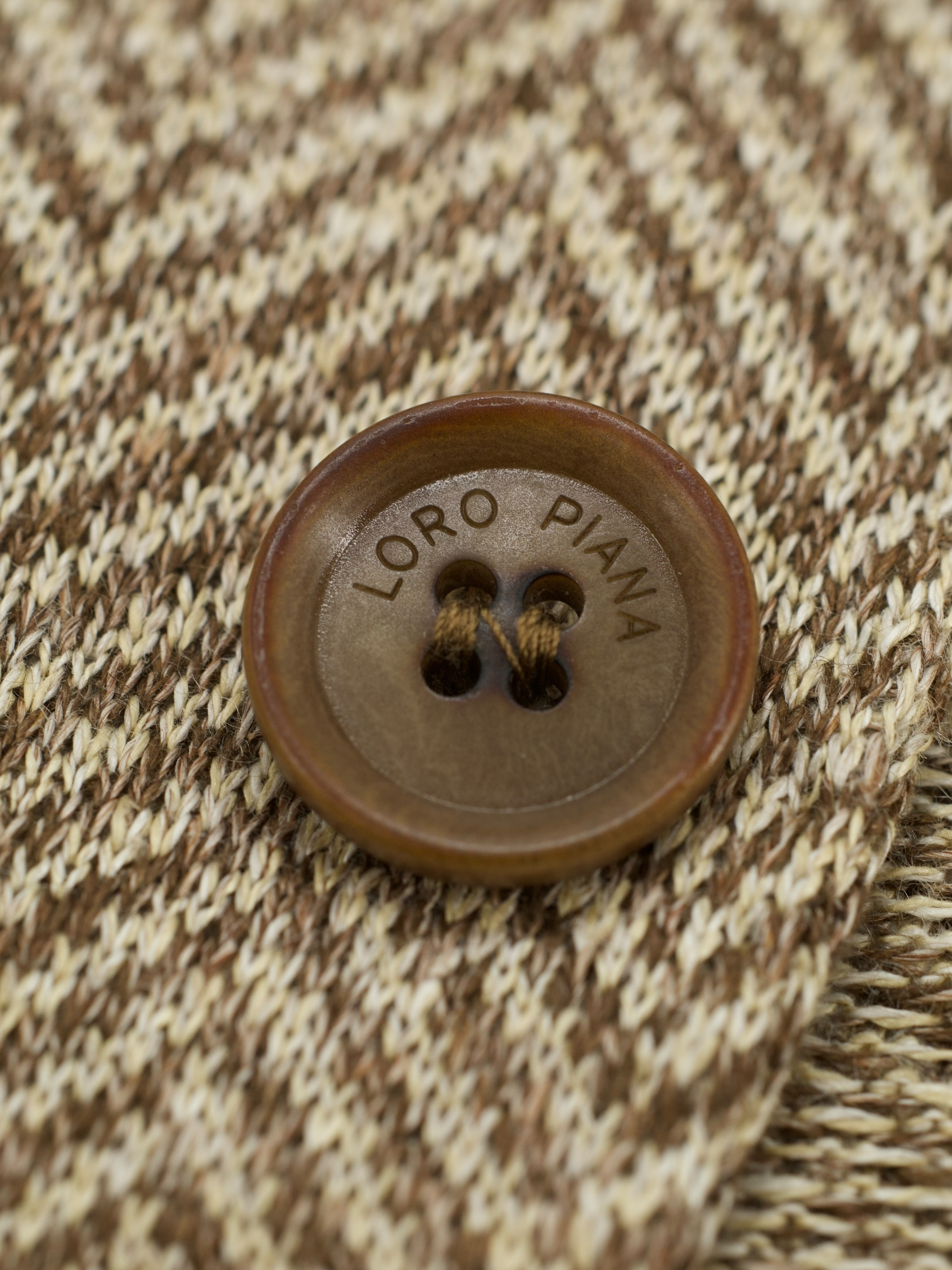 Loro Piana Brown Unconstructed Chevron Linen Herringbone Jacket
