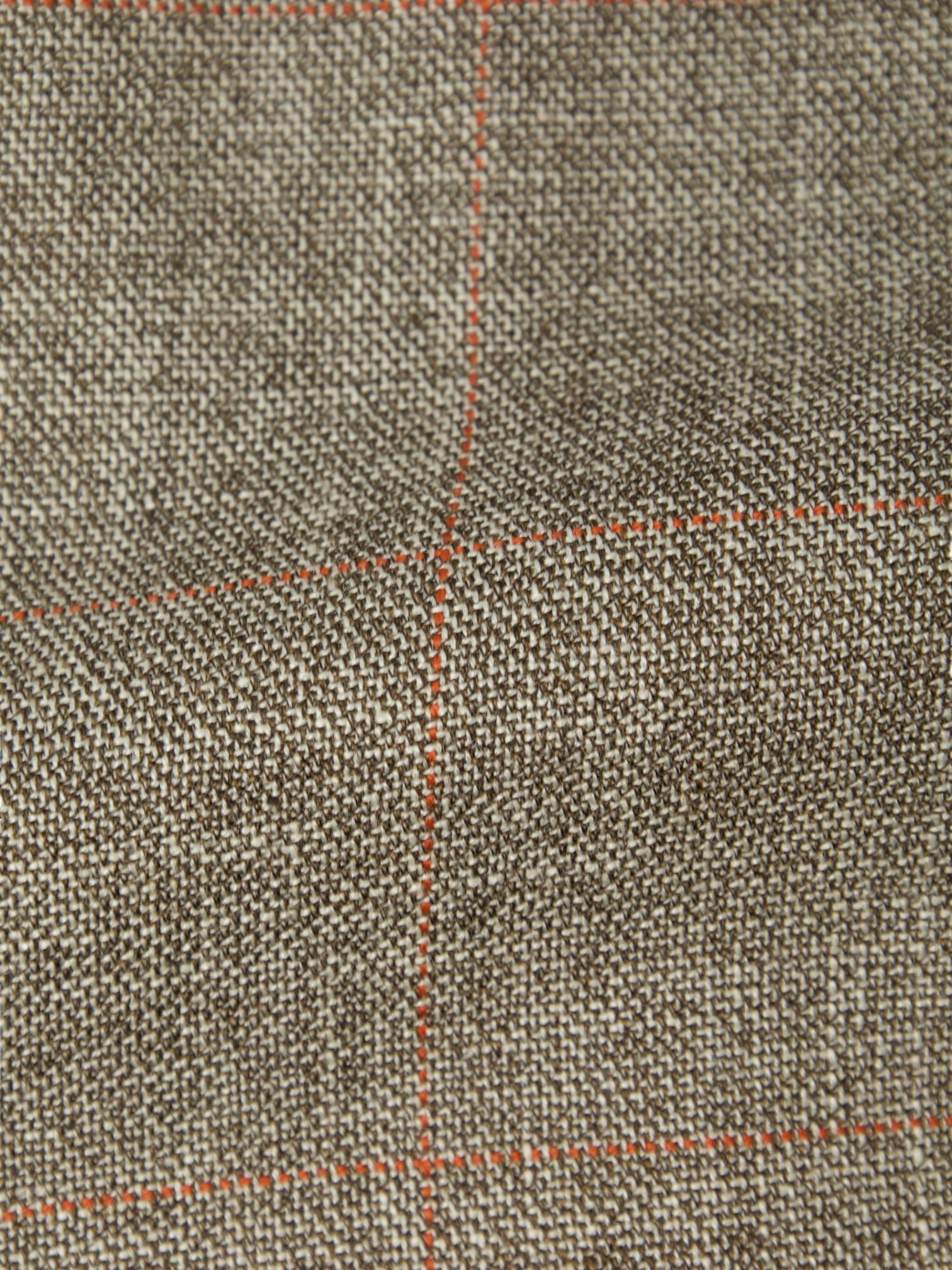 Kiton Taupe Cashmere, Linen & Silk Windowpane Jacket