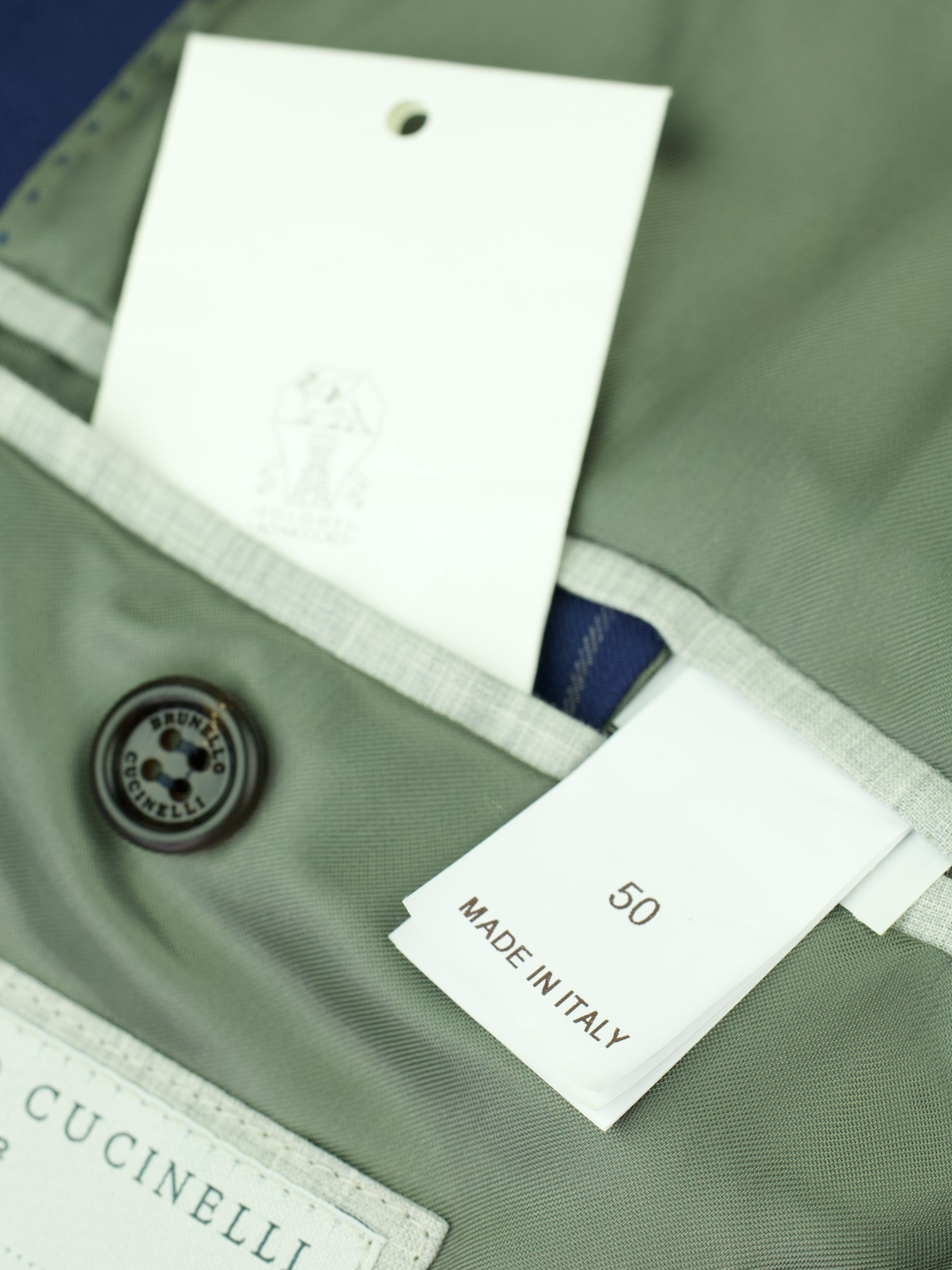 Brunello Cucinelli Azure Blue Wool & Cotton Chalkstripe Jacket