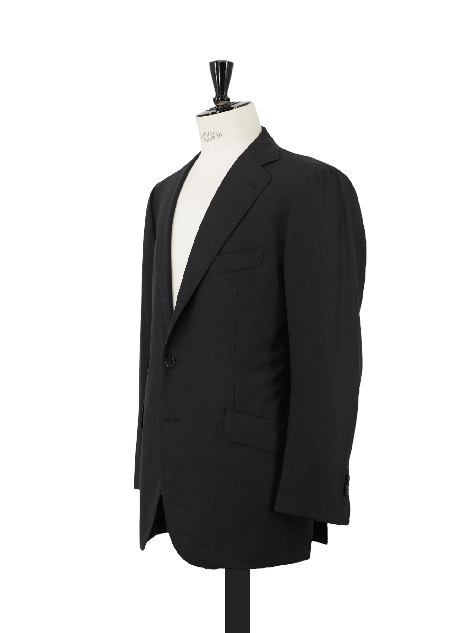 Cesare Attolini Black Super 130's Shadow-Pinstripe Suit