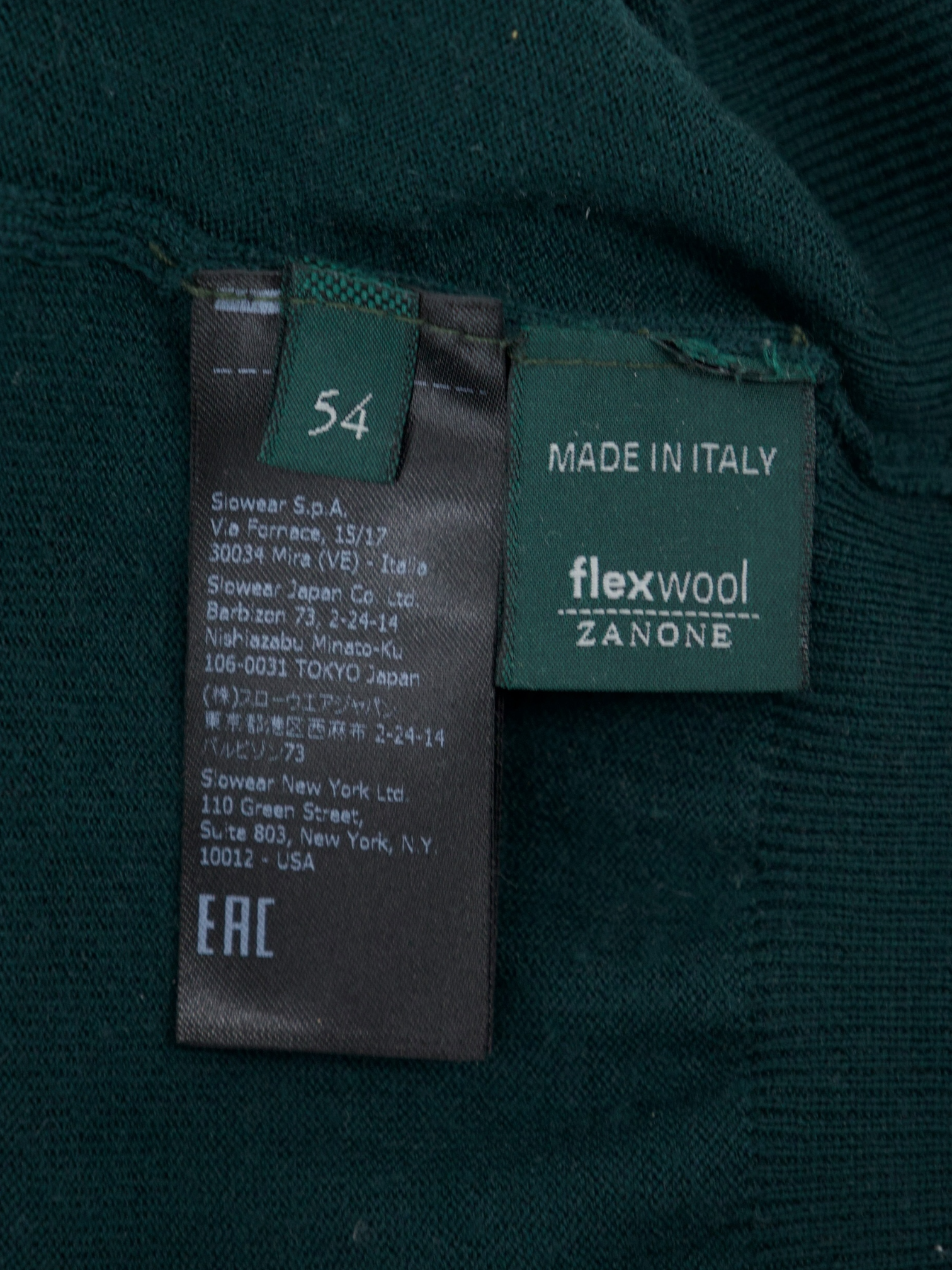 Zanone Forest Green Flexwool Roundneck
