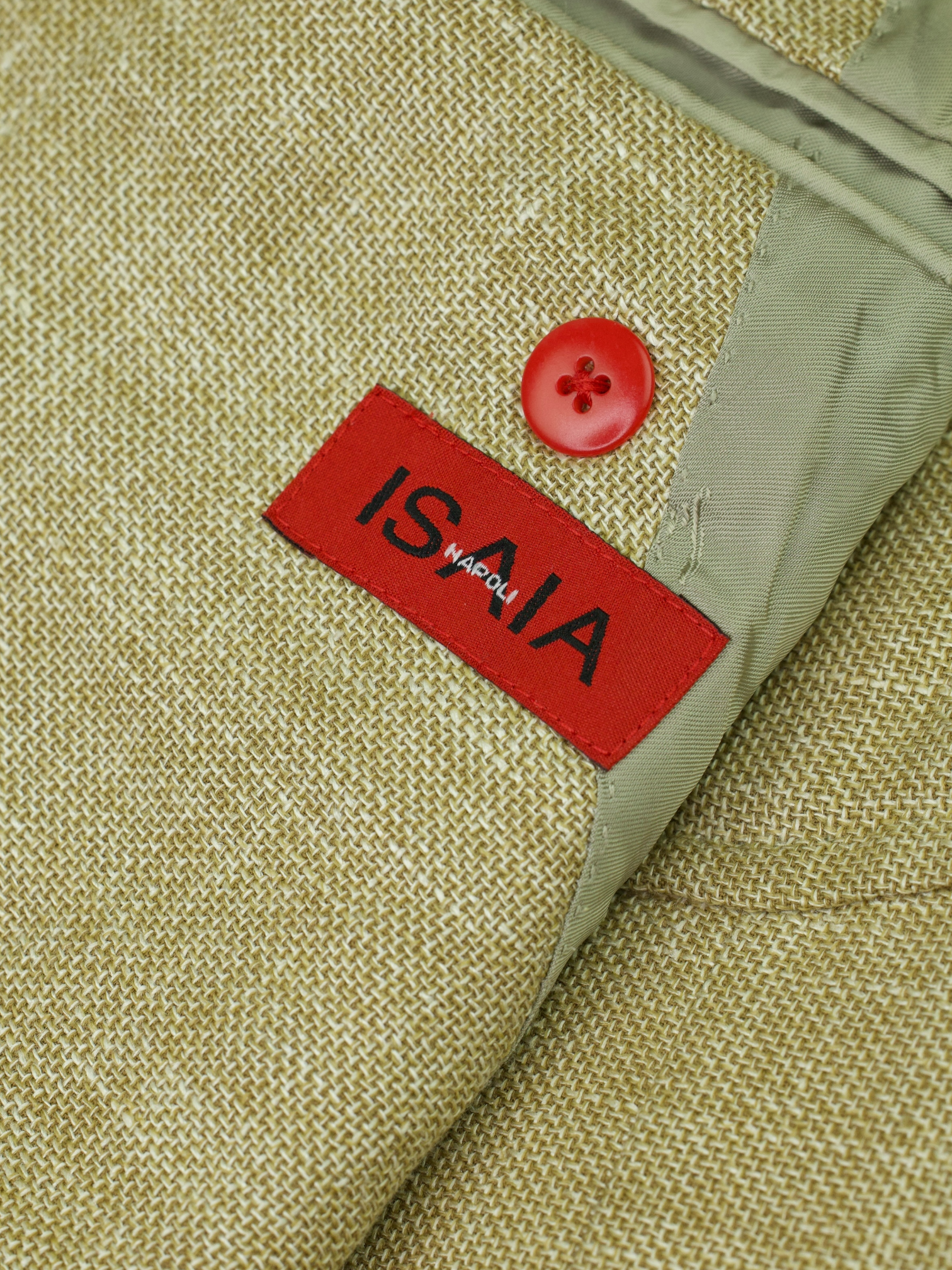 Isaia Sand Cotton, Silk, Linen & Wool Hopsack Jacket