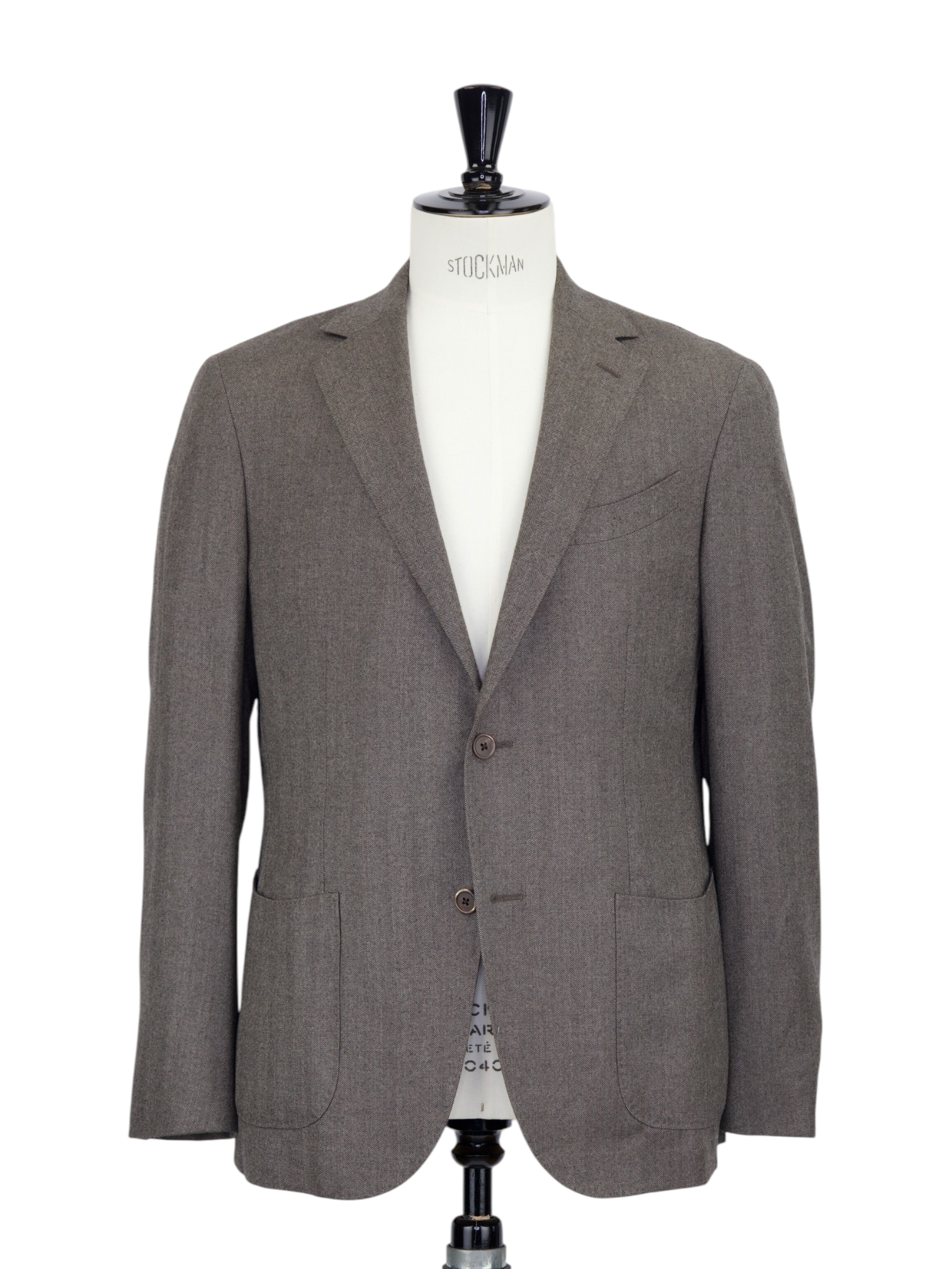 Corneliani Light Brown Wool & Cashmere Herringbone Jacket