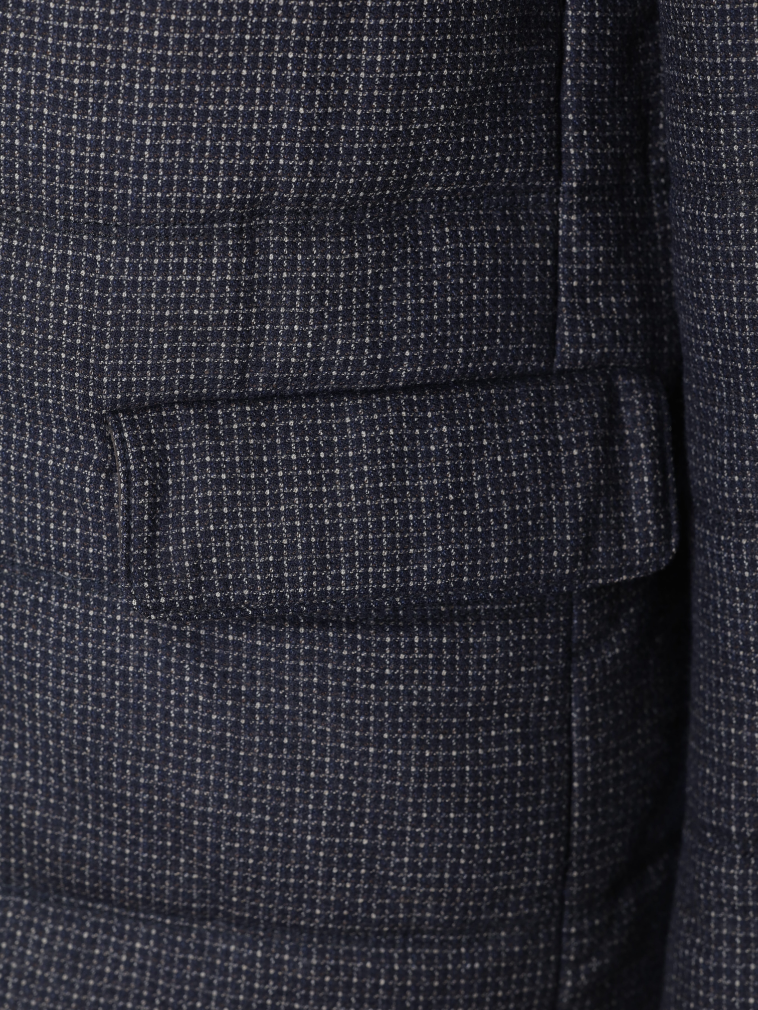 Brioni Dark Blue Wool Rain-System® Micro-Pattern Padded Jacket