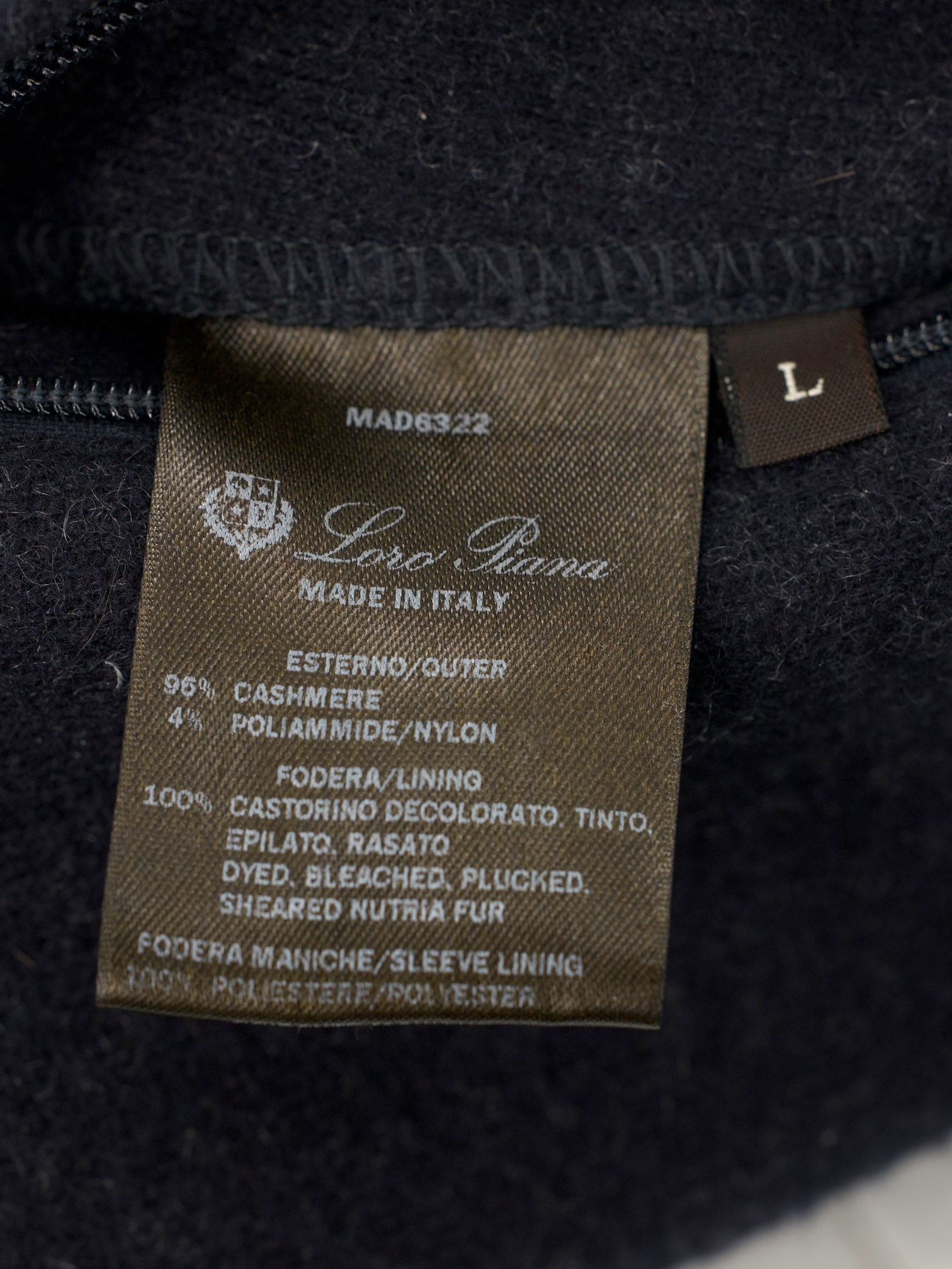 Loro Piana Navy Jersey Novalis Cashmere & Castorino Fur Lining Sweater Overshirt Jacket