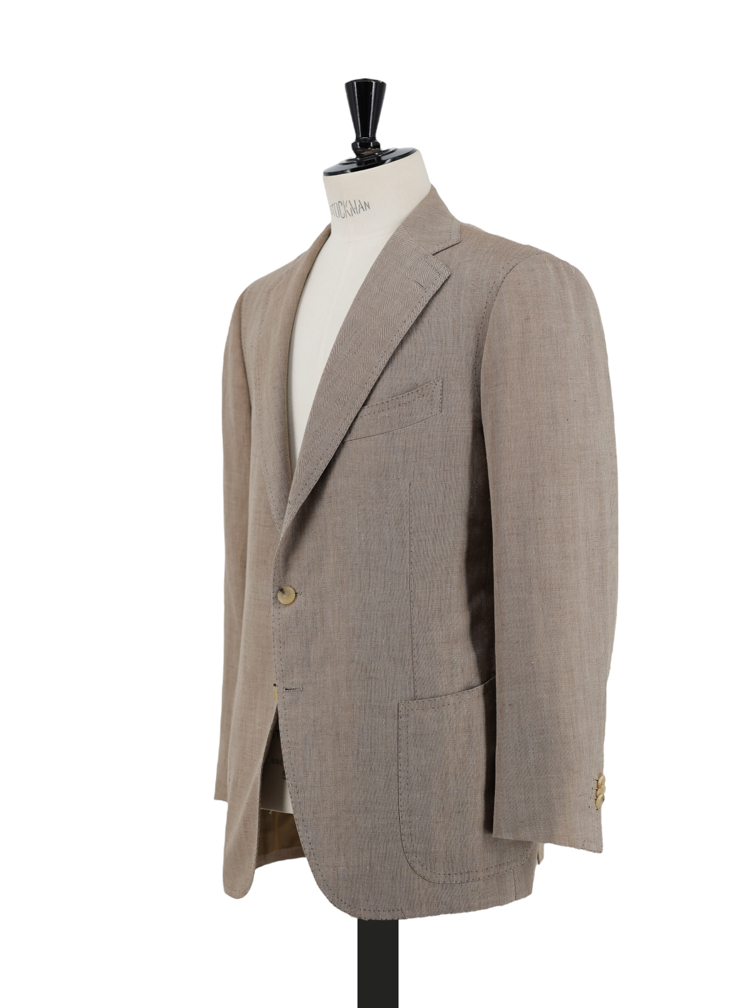 Cesare Attolini Light Brown Linen, Wool & Silk Herringbone Summer Jacket