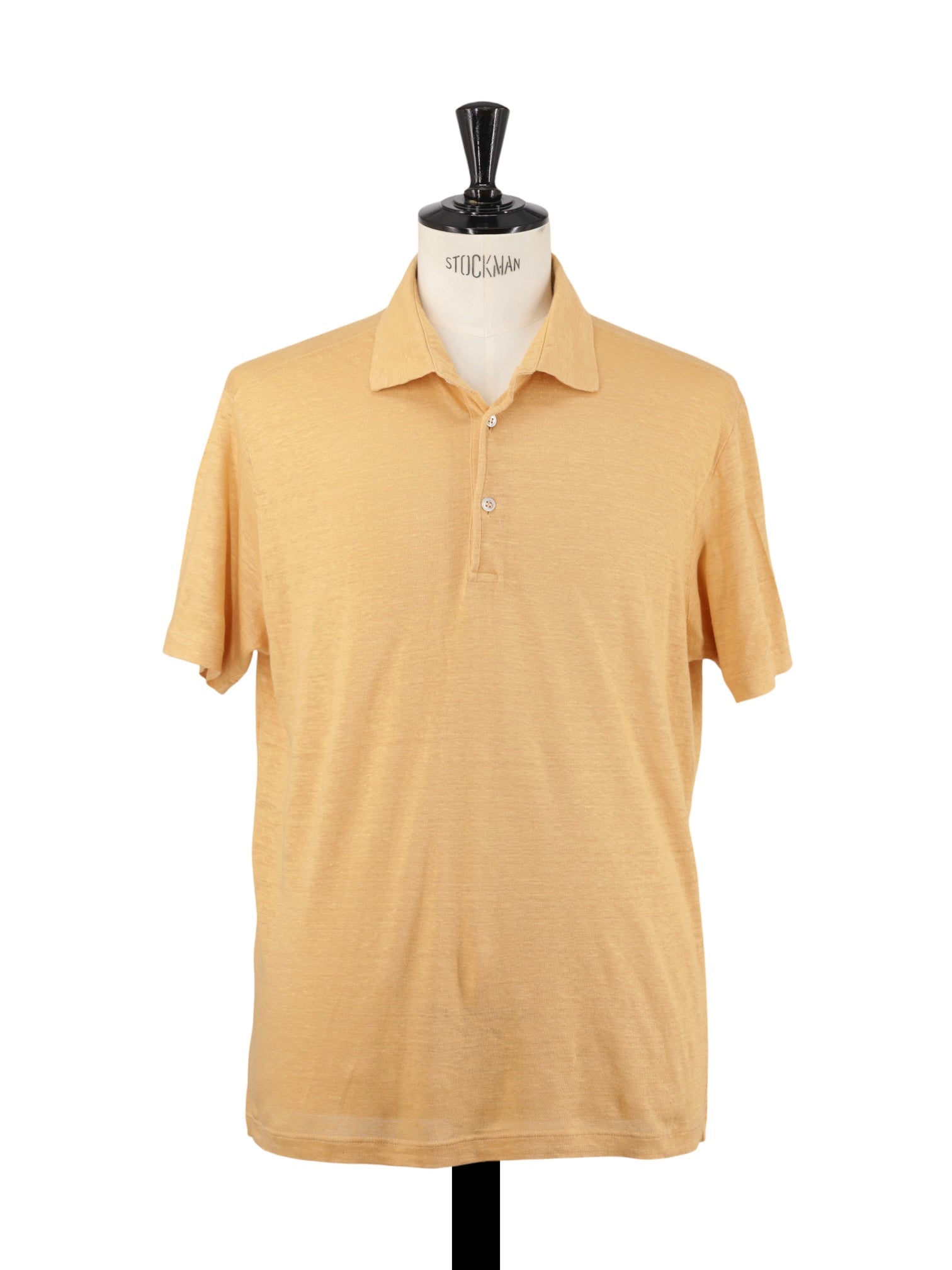 Loro Piana Orange Aloe-Vera Linen "Gargano" Polo